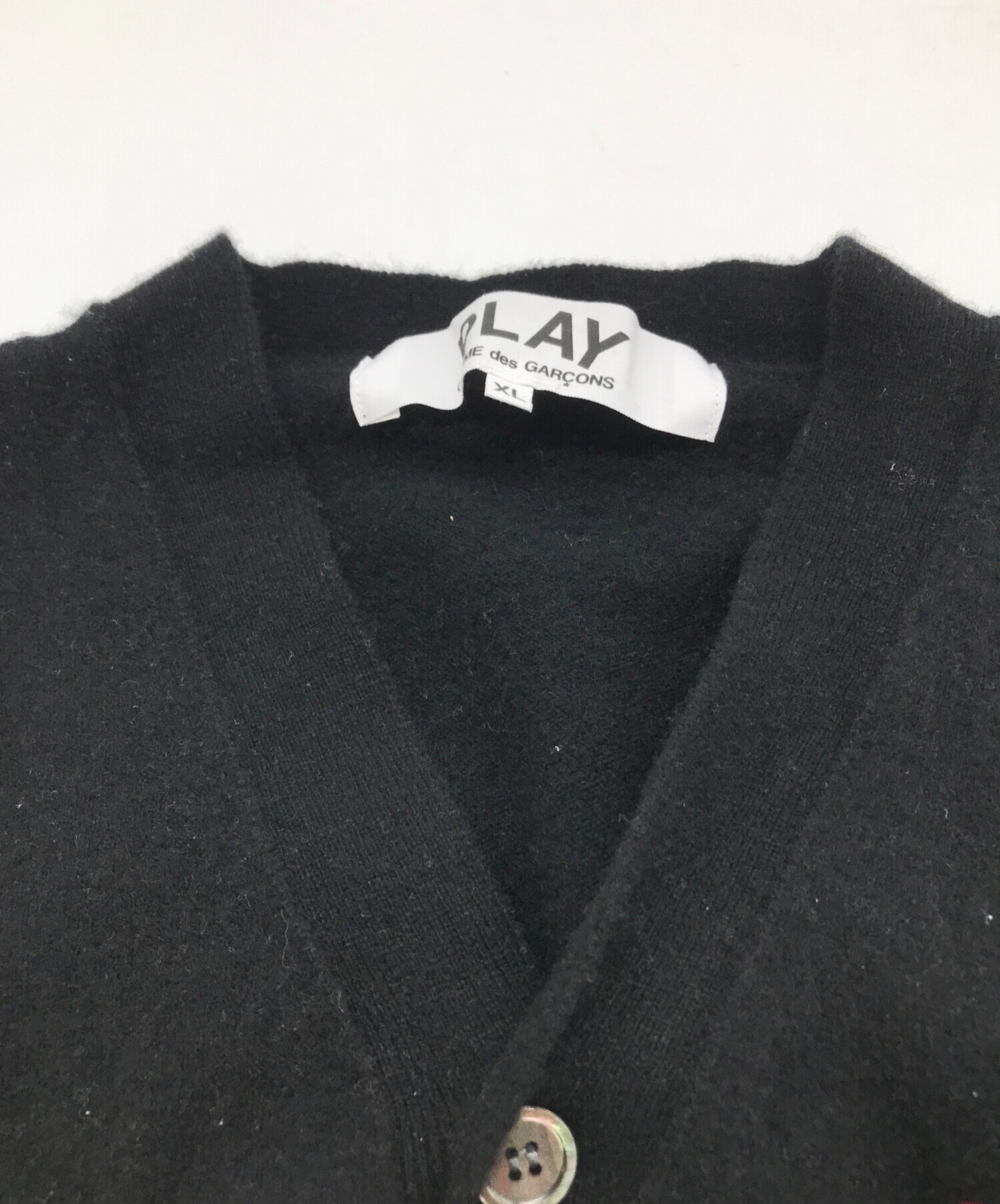 中古・古着通販】PLAY COMME des GARCONS (プレイ コムデギャルソン) ニットカーディガン ブラック サイズ:XL｜ブランド・古着通販  トレファク公式【TREFAC FASHION】スマホサイト