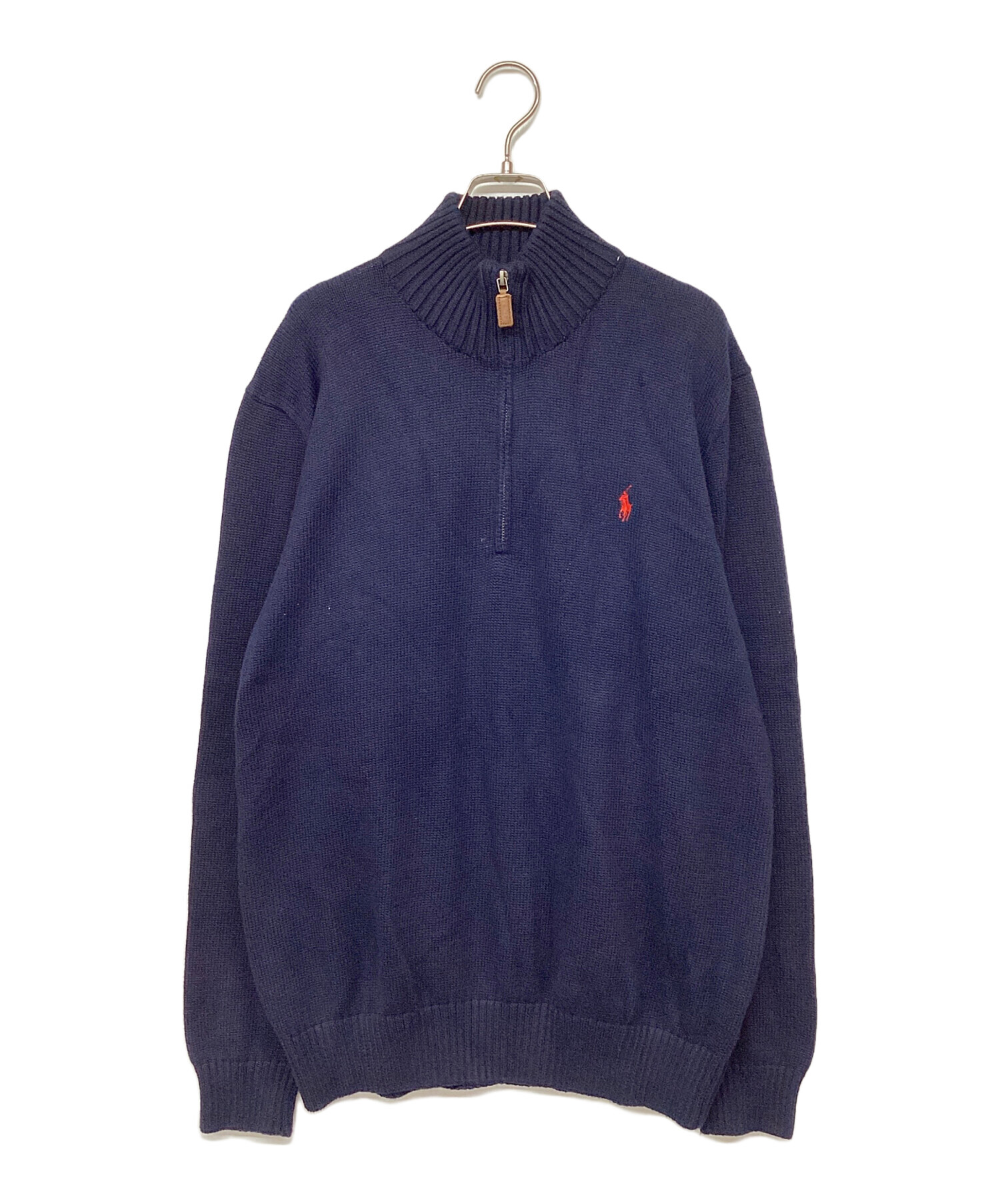 中古・古着通販】POLO RALPH LAUREN (ポロ・ラルフローレン) ハーフジップニット ネイビー サイズ:L｜ブランド・古着通販  トレファク公式【TREFAC FASHION】スマホサイト