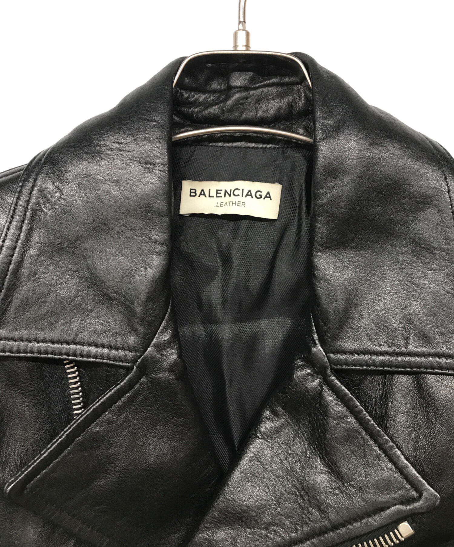 中古・古着通販】BALENCIAGA (バレンシアガ) ダブルライダースジャケット ブラック サイズ:34｜ブランド・古着通販  トレファク公式【TREFAC FASHION】スマホサイト