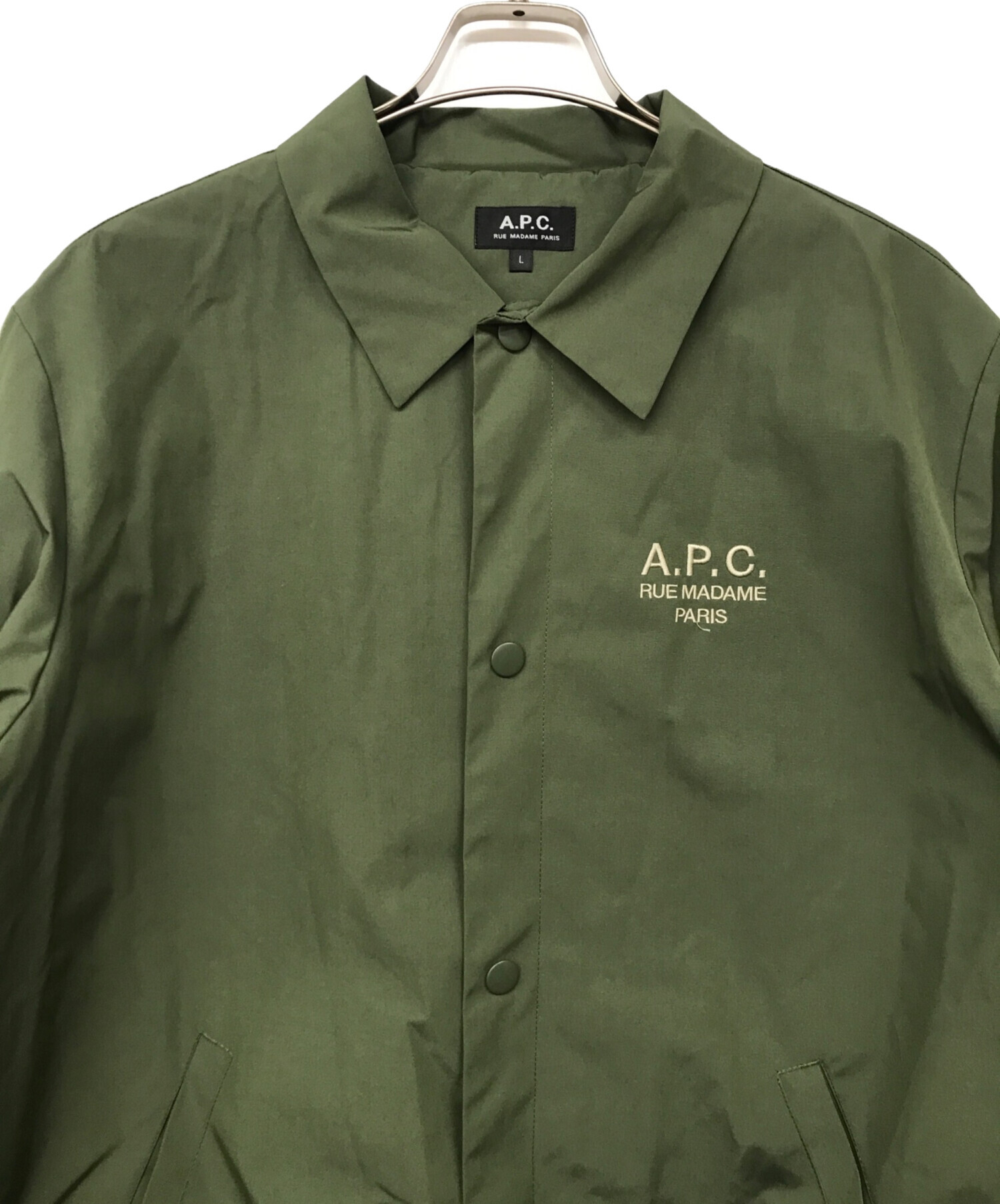 中古・古着通販】A.P.C. (アーペーセー) コーチジャケット グリーン サイズ:L｜ブランド・古着通販 トレファク公式【TREFAC  FASHION】スマホサイト