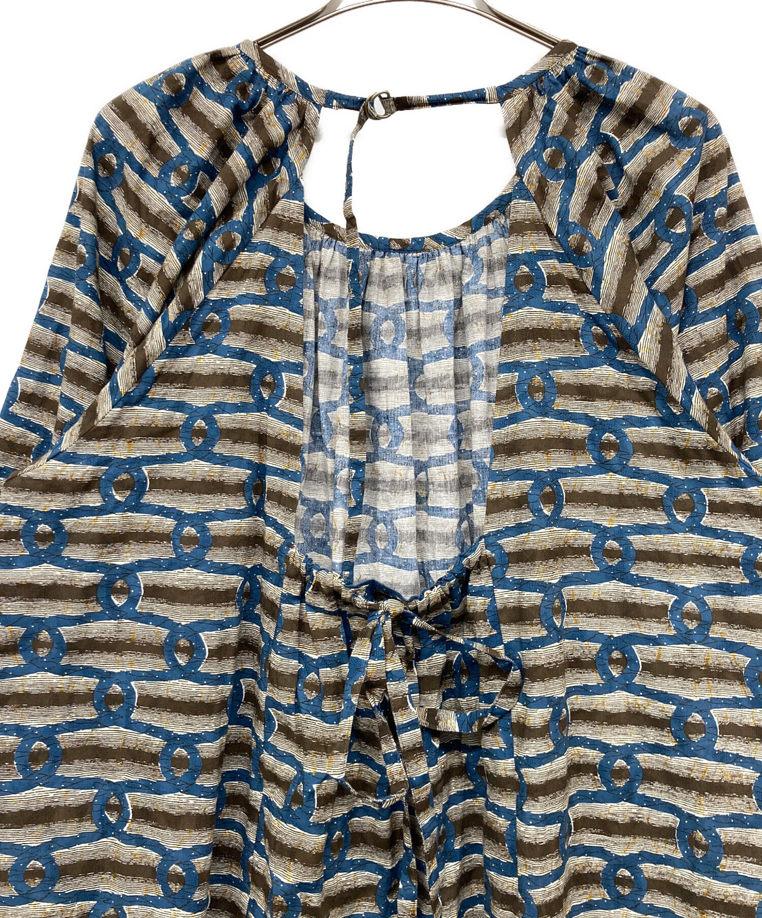 中古・古着通販】6(ROKU) BEAUTY&YOUTH (ロク ビューティーアンドユース) COTTON BATIK DRESS/ コットンバティックドレス ブラウン×ブルー サイズ:38｜ブランド・古着通販 トレファク公式【TREFAC FASHION】スマホサイト