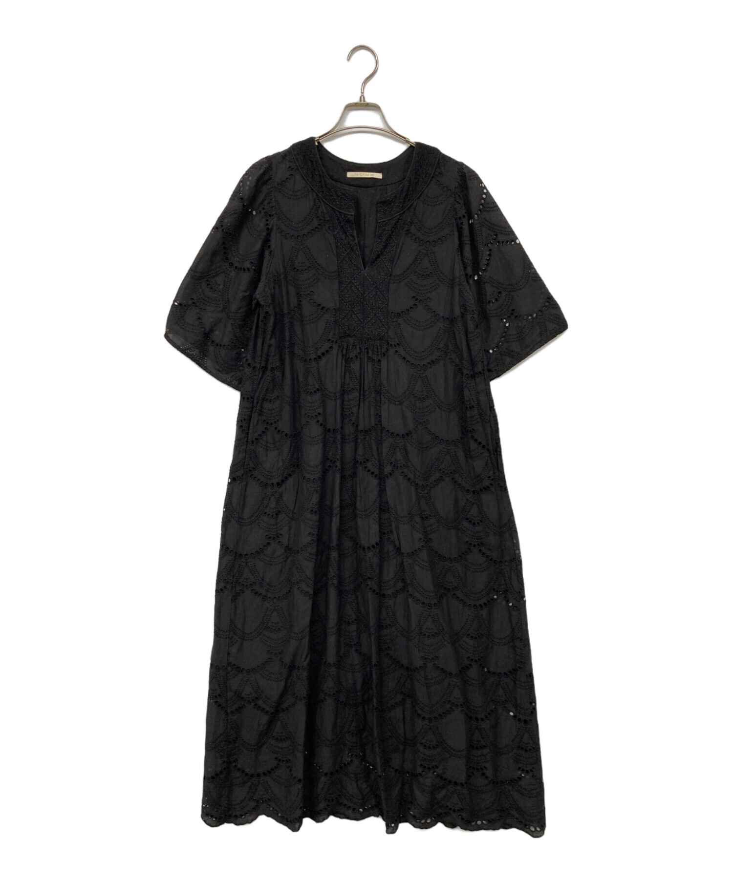 中古・古着通販】ne quittez pas (ヌキテパ) Cotton Voile Dot Hemla Dress ブラック  サイズ:記載なし｜ブランド・古着通販 トレファク公式【TREFAC FASHION】スマホサイト