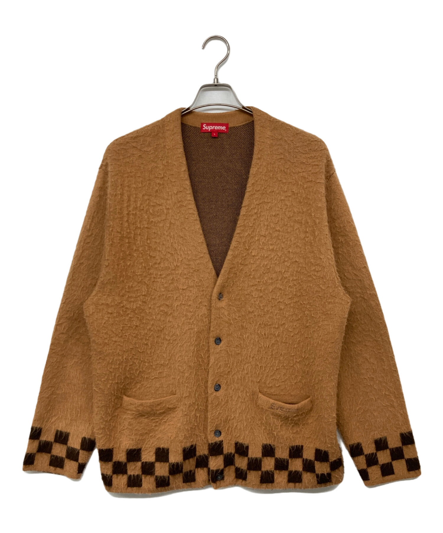 中古・古着通販】SUPREME (シュプリーム) Brushed Checkerboard Cardigan ブラウン サイズ:L｜ブランド・古着通販  トレファク公式【TREFAC FASHION】スマホサイト