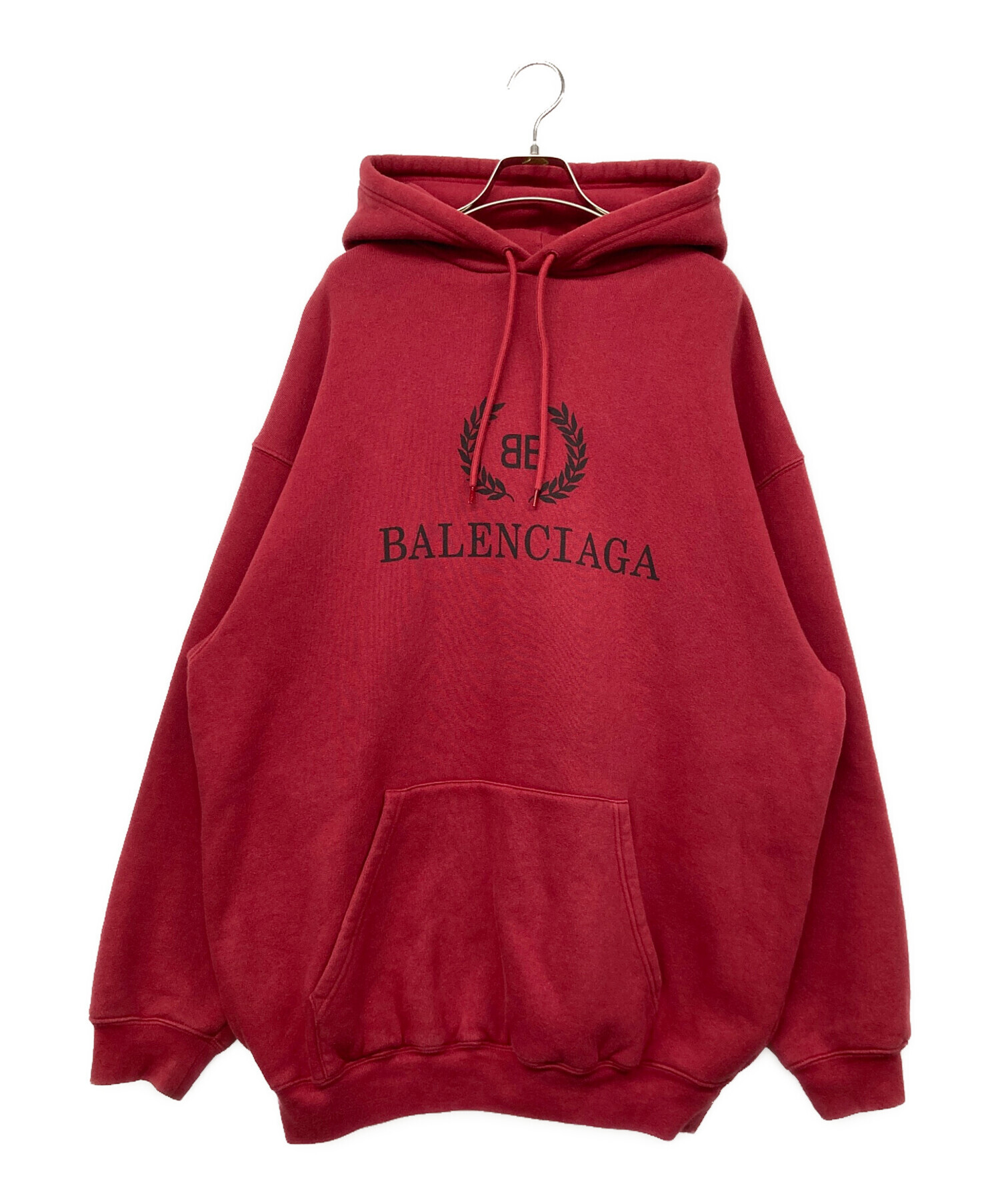 中古・古着通販】BALENCIAGA (バレンシアガ) BBロゴプリントプルオーバーパーカー レッド サイズ:XS｜ブランド・古着通販  トレファク公式【TREFAC FASHION】スマホサイト