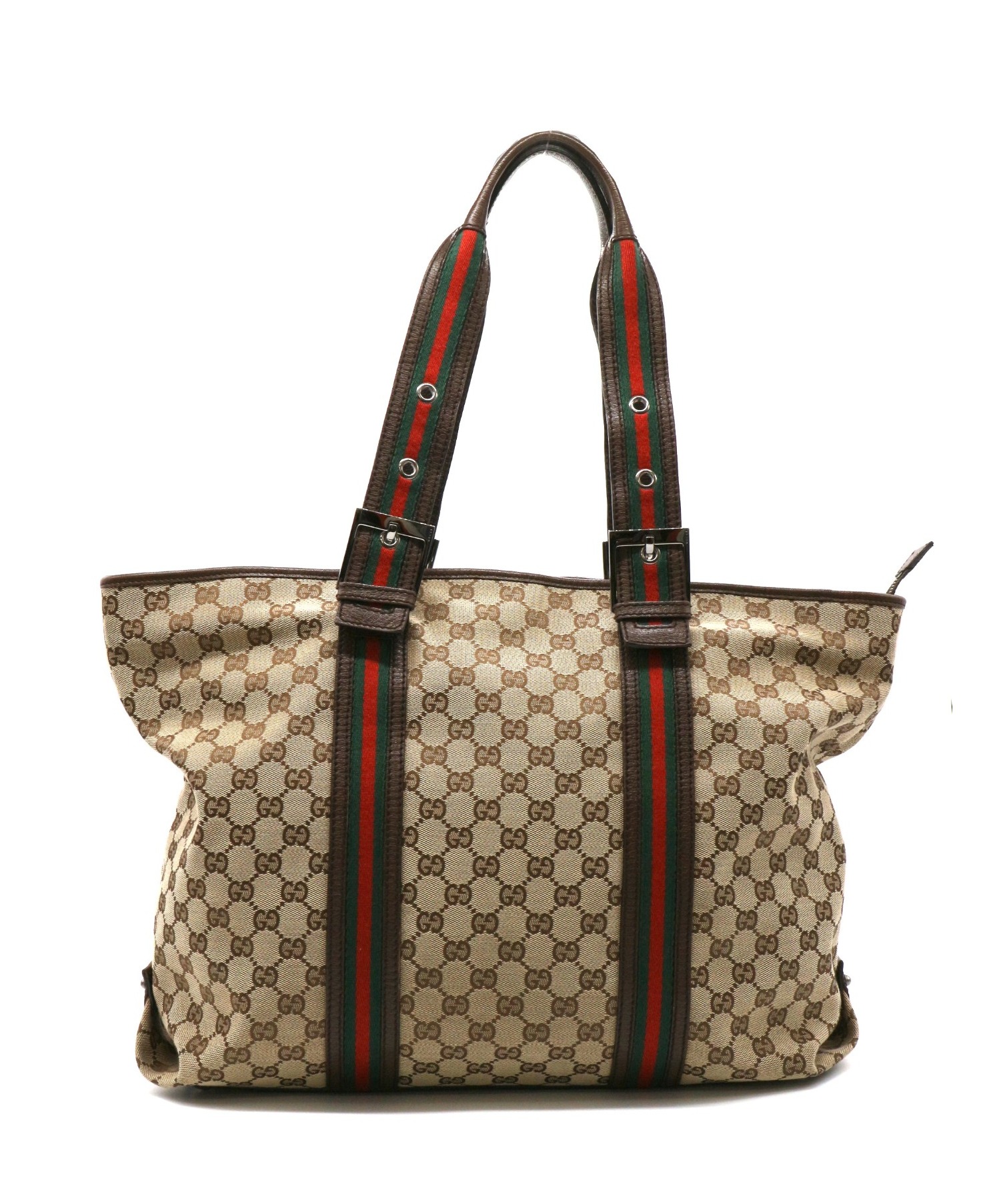 中古・古着通販】GUCCI (グッチ) シェリーラインGGキャンバストート