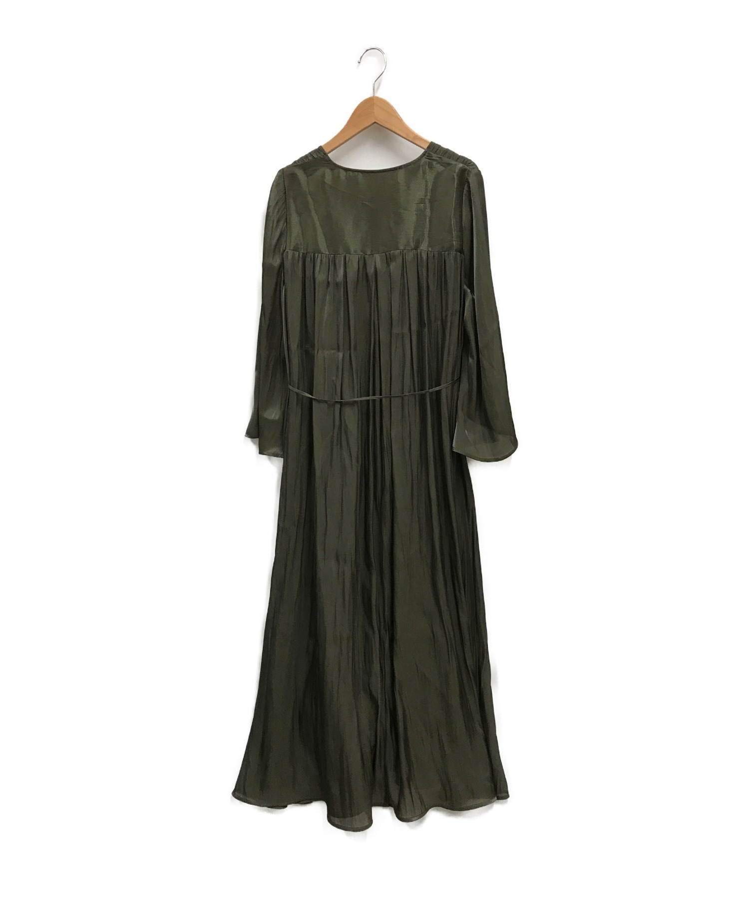 Ameri VINTAGE (アメリヴィンテージ) MEDI GATHER NEGLIGEE DRESS カーキ サイズ:M