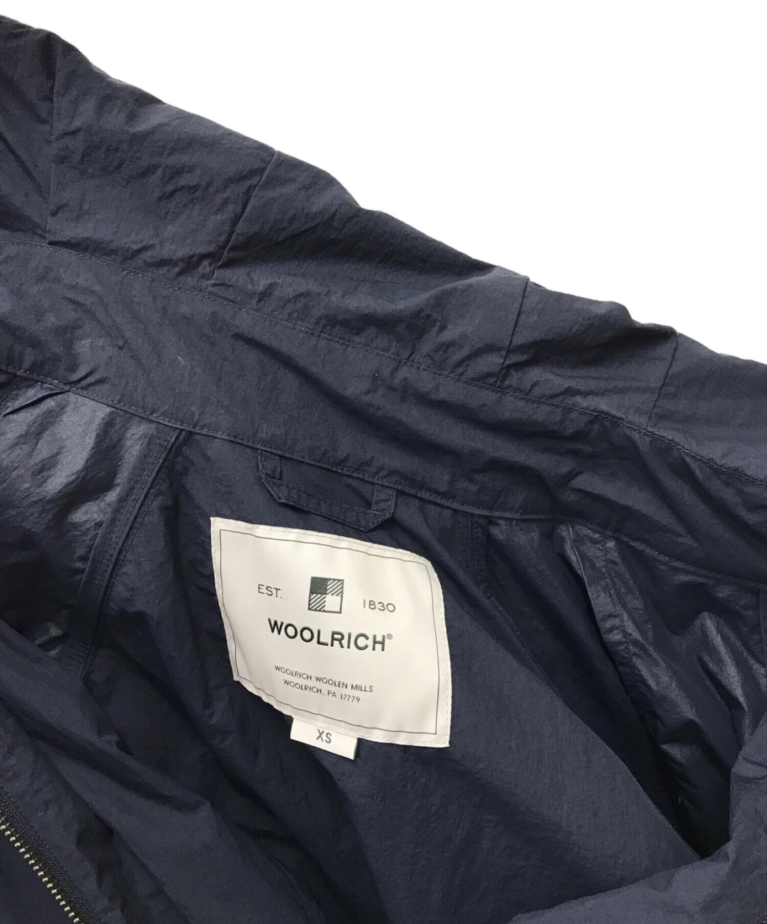 WOOLRICH (ウールリッチ) ERIE WINDBREAKER CRINKLE NYLON ネイビー サイズ:XS