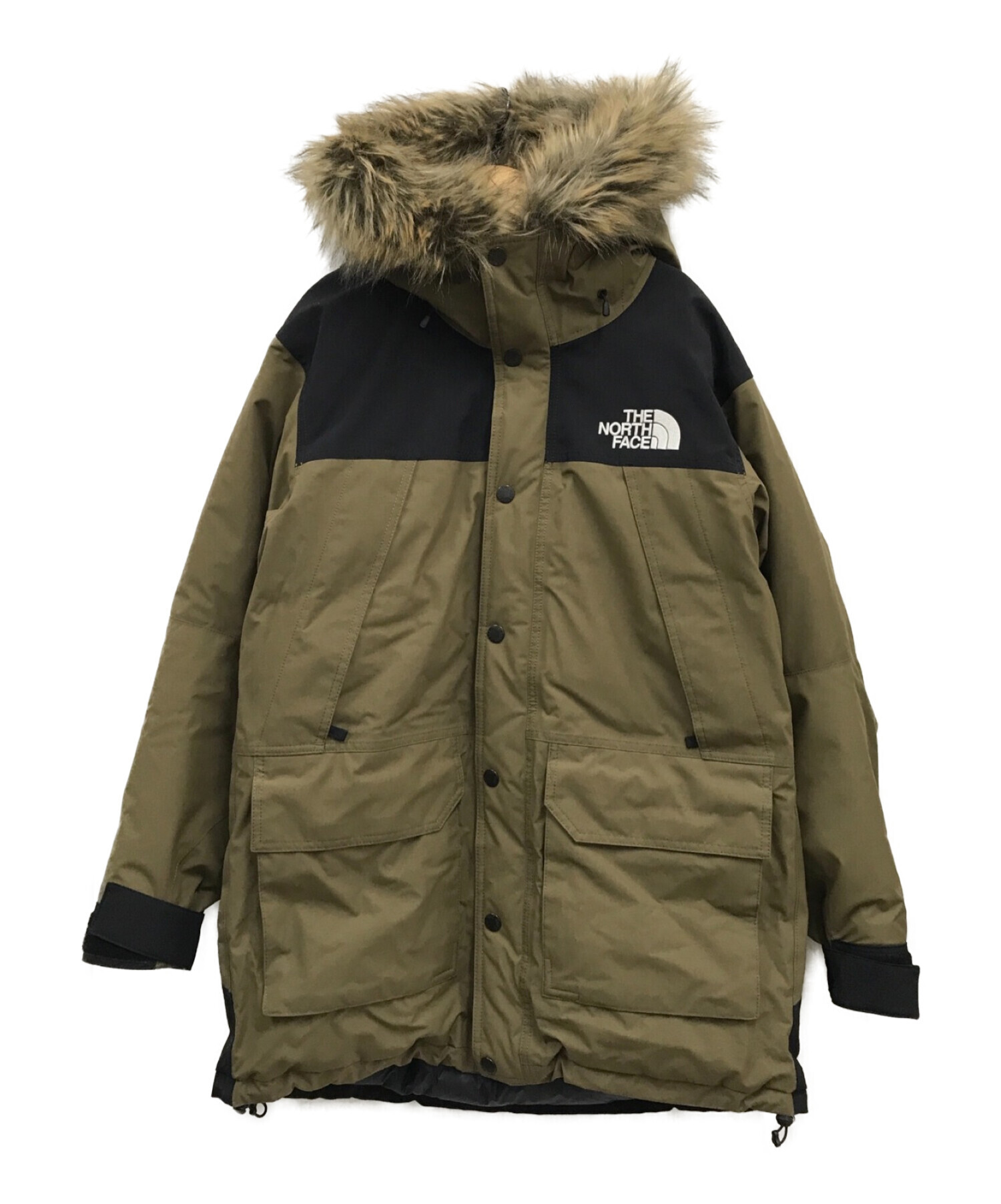 THE NORTH FACE (ザ ノース フェイス) マウンテンダウンコート/Mountain Down Coat GORE-TEX  カーキ×ブラック サイズ:M