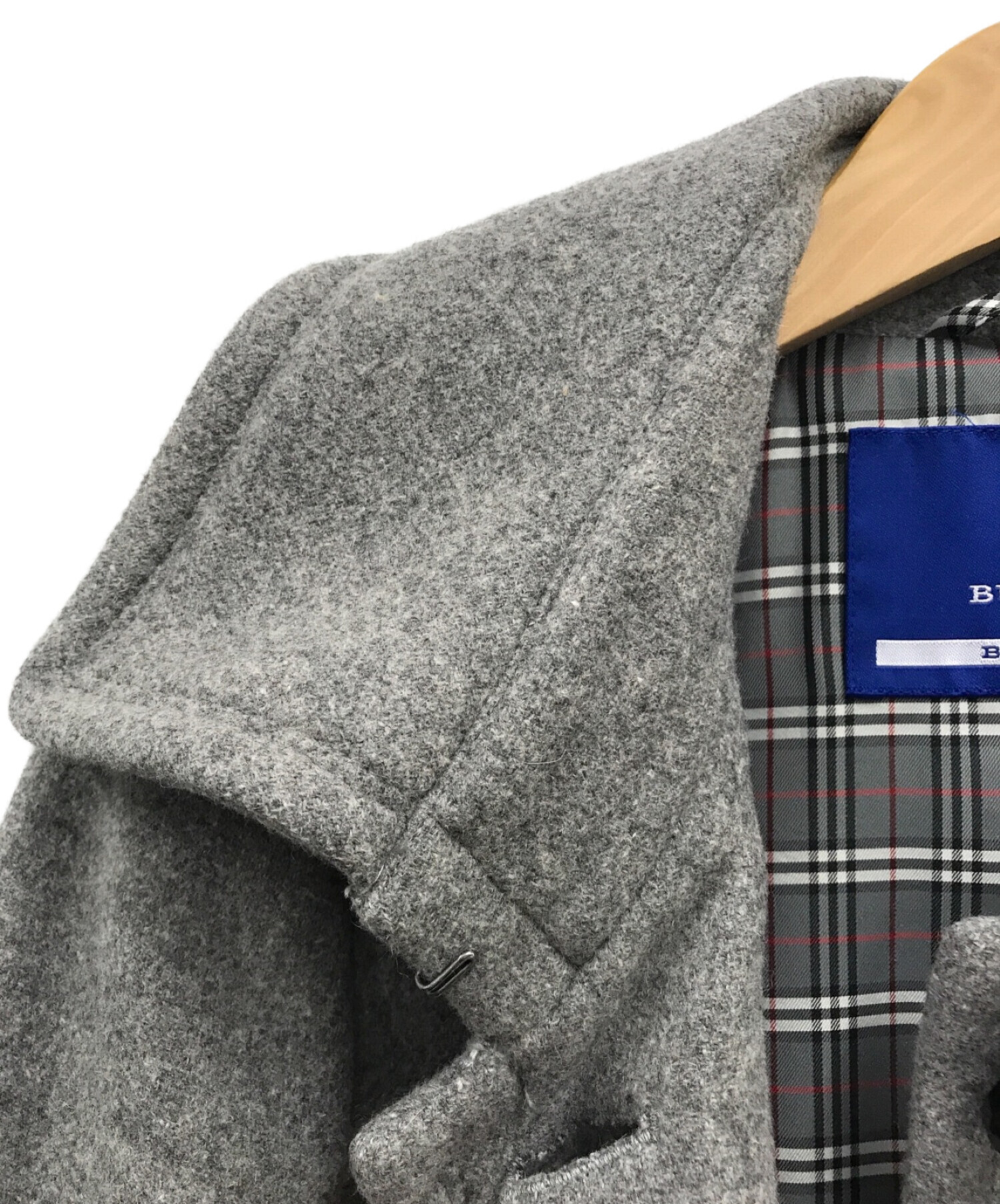 BURBERRY BLUE LABEL (バーバリーブルーレーベル) アンゴラブレンドウールコート グレー サイズ:36