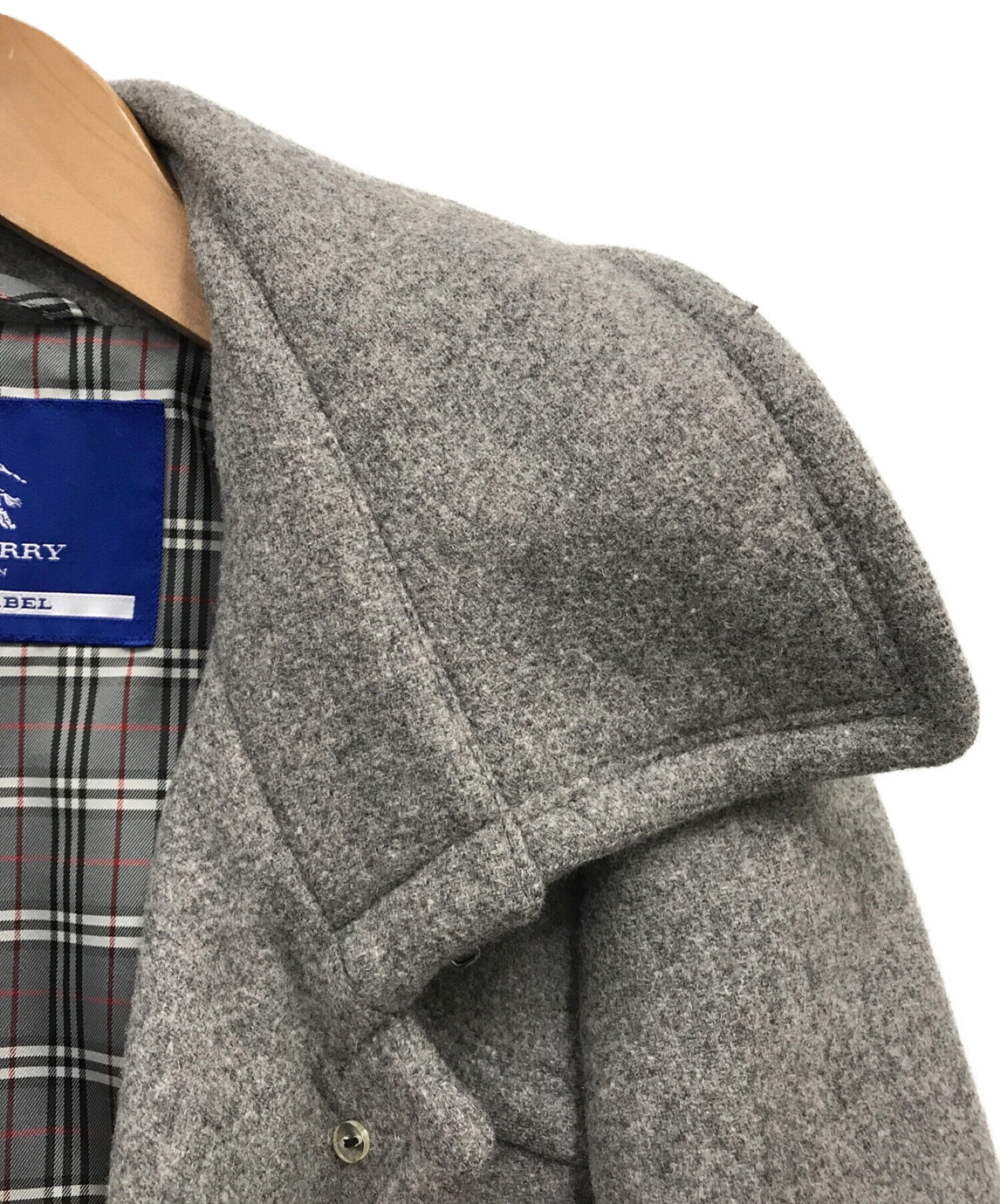 BURBERRY BLUE LABEL (バーバリーブルーレーベル) アンゴラブレンドウールコート グレー サイズ:36