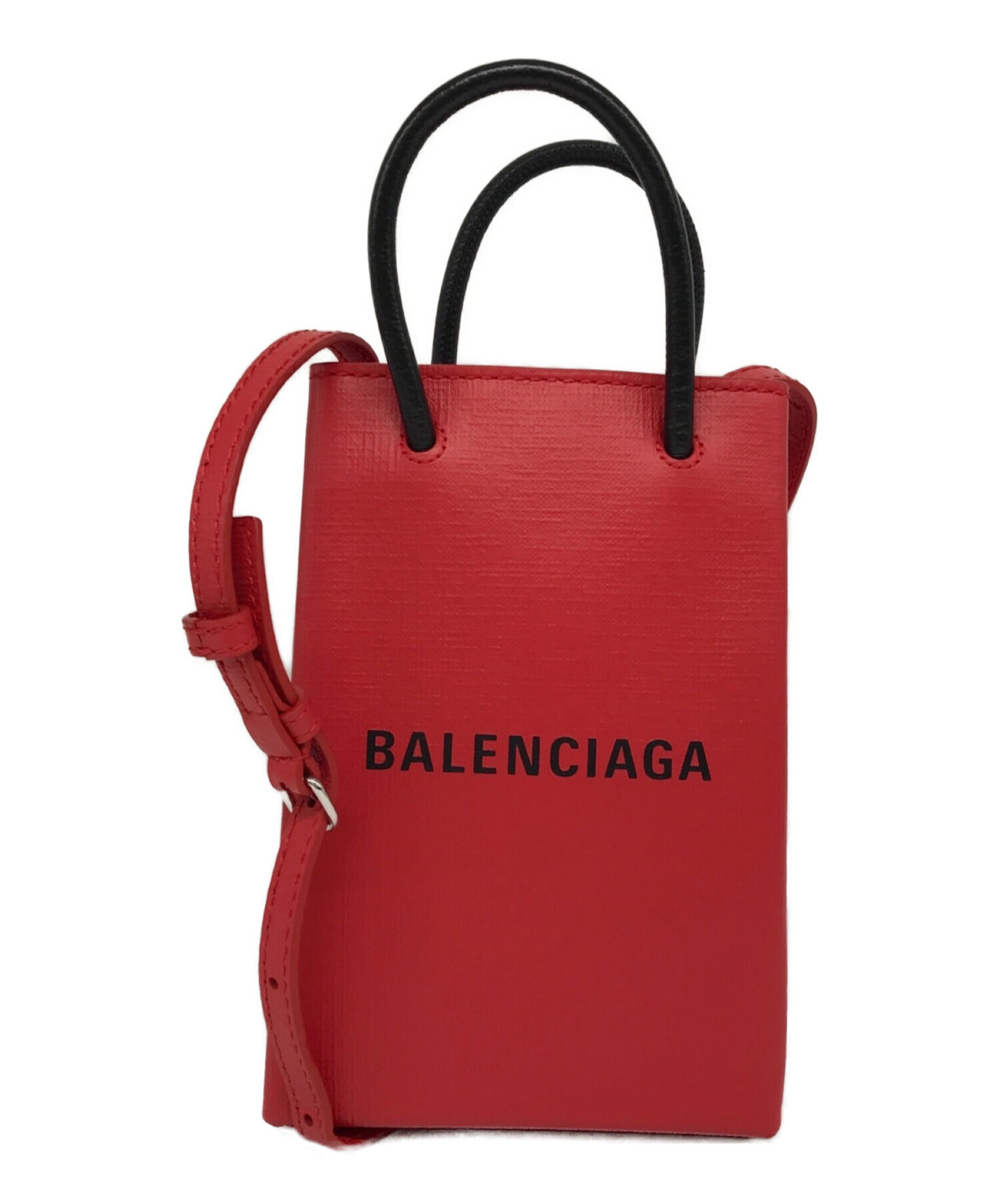 BALENCIAGA (バレンシアガ) ショッピングフォンフォルダー/SHOPPING PHONE HOLDER レッド