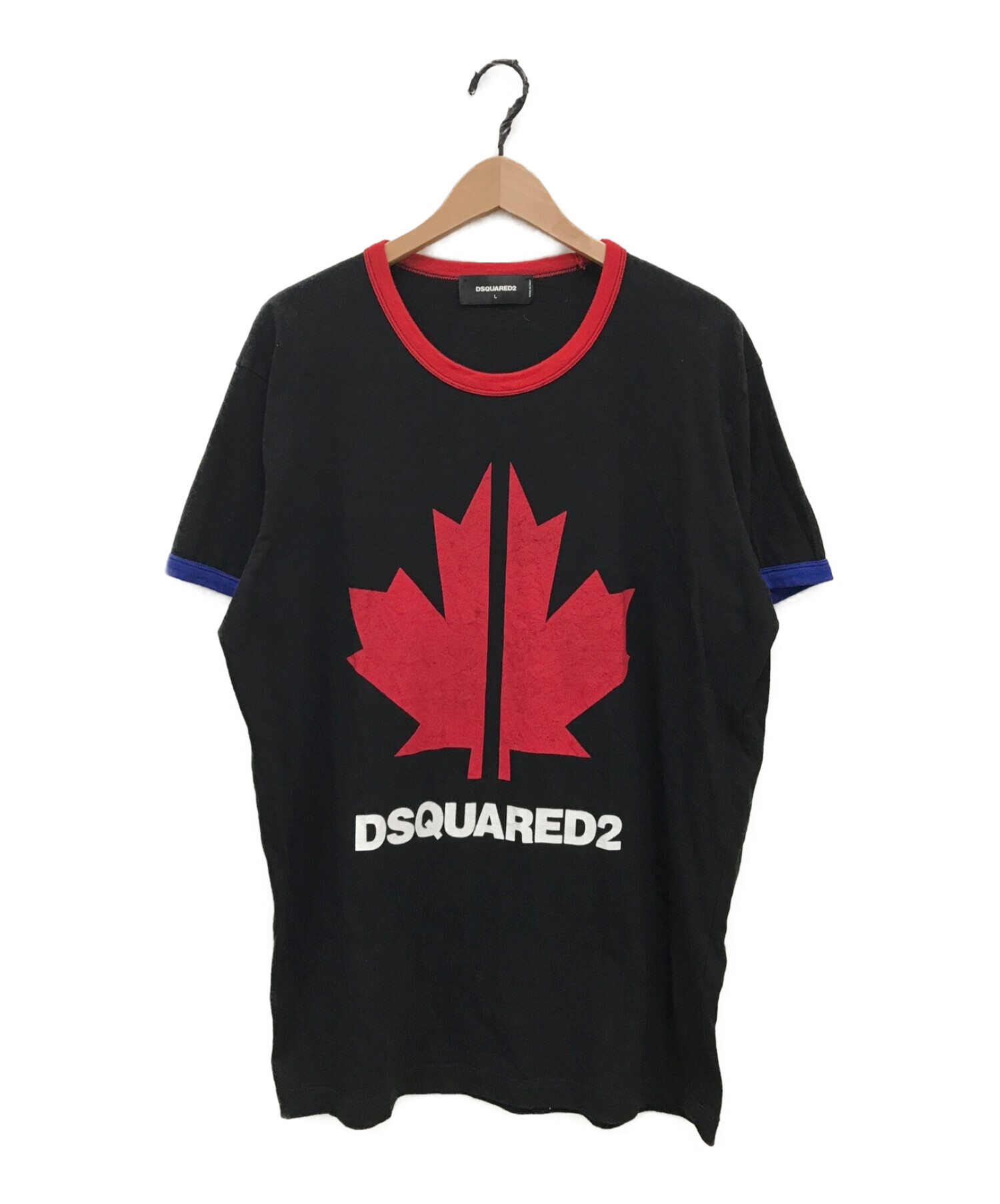 DSQUARED2 (ディースクエアード) CANADAロゴプリントTシャツ ブラック サイズ:L