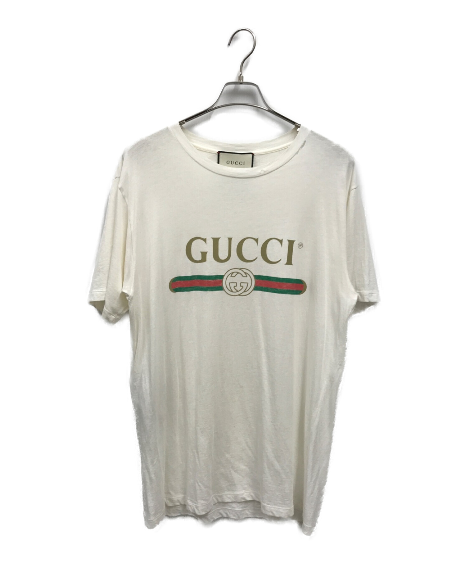 GUCCI (グッチ) ヴィンテージロゴプリントTシャツ ホワイト サイズ:S