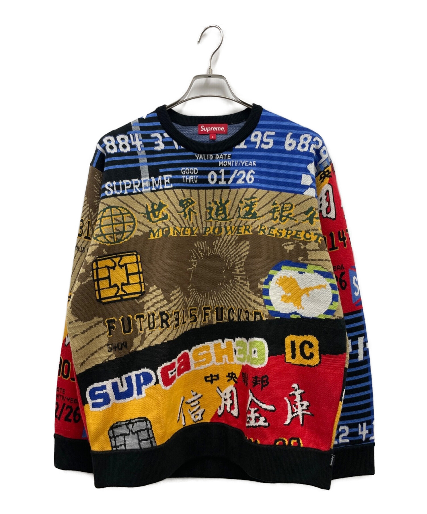 SUPREME (シュプリーム) クレジットカードセーター / 22SS credit cards sweater マルチカラー サイズ:L