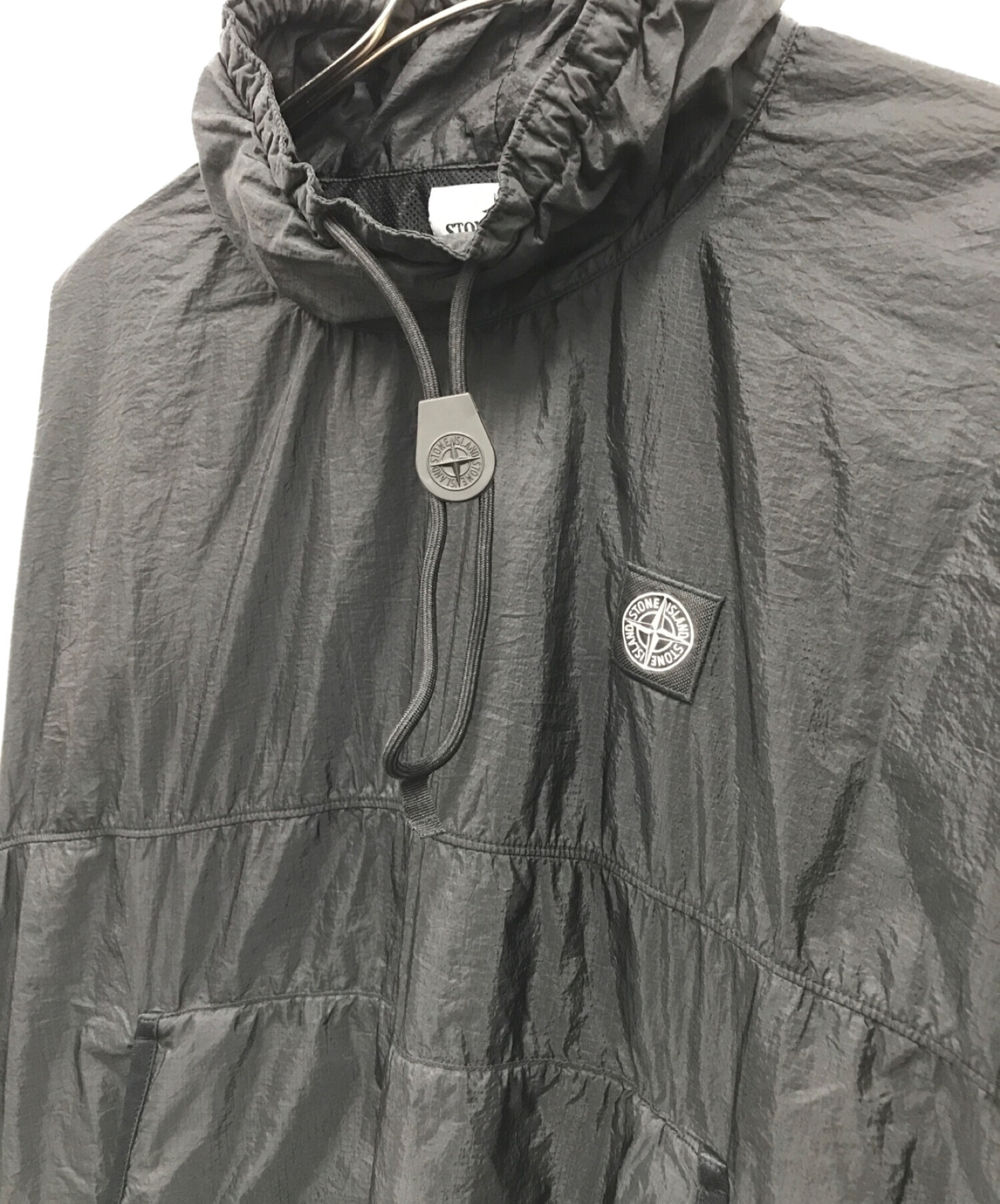 STONE ISLAND (ストーンアイランド) ガーメントダイナイロンリップストップスモックジャケット / GARMENT DYED NYLON  RIPSTOP METAL SMOCK JACKET ブラック サイズ:M