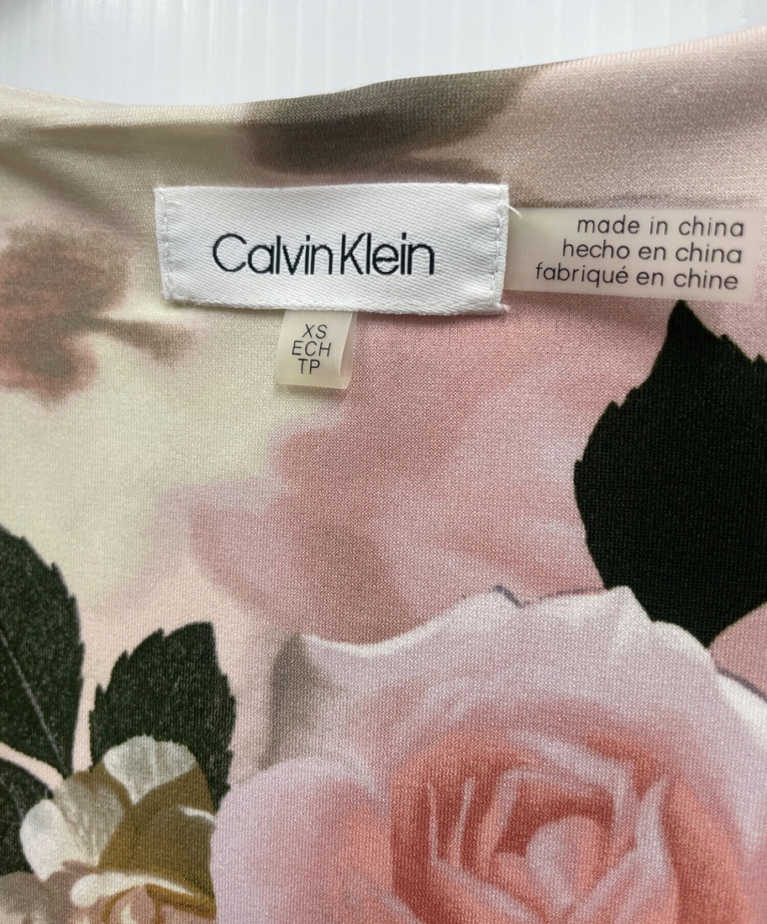 Calvin Klein (カルバンクライン) カシュクールフローラルワンピース ピンク サイズ:XS