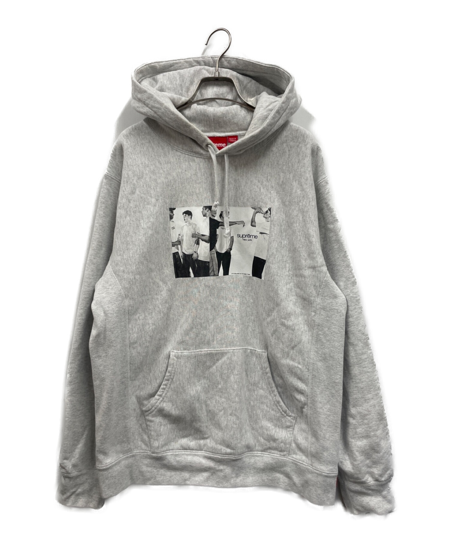 SUPREME (シュプリーム) クラシックアドフーデッドスウェットシャツ / 19SS Classic Ad Hooded Sweatshirt  グレー サイズ:L