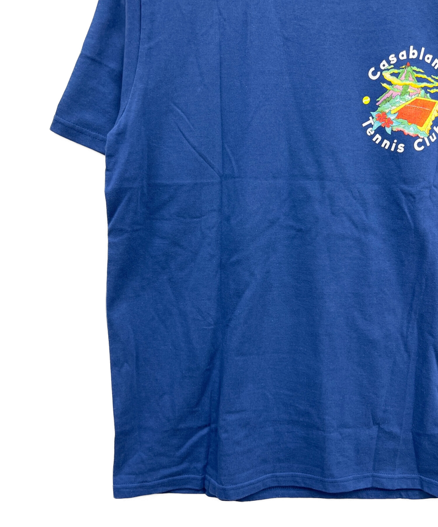 CASABLANCA (カサブランカ) プリントTシャツ ブルー サイズ:M 未使用品