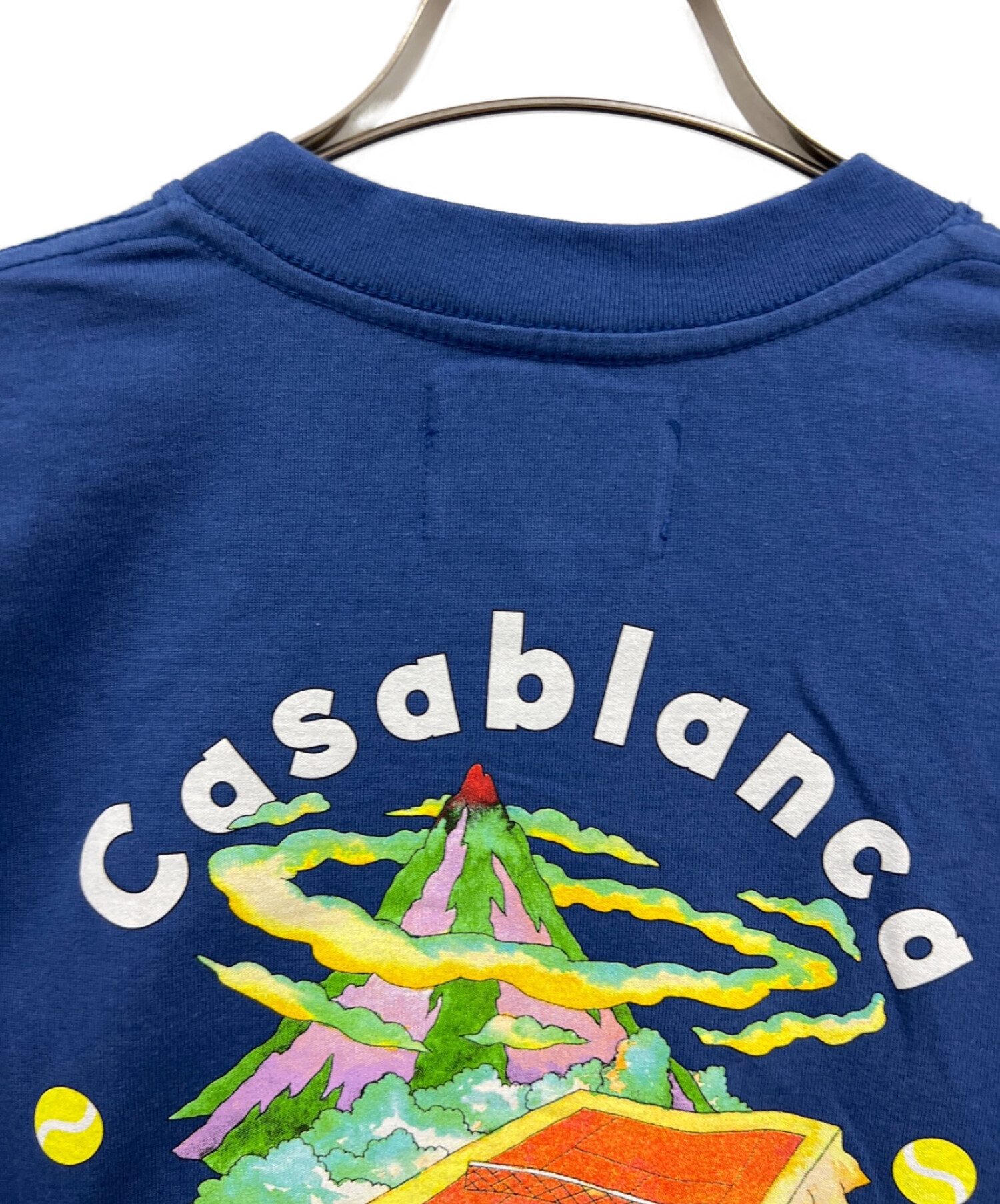 CASABLANCA (カサブランカ) プリントTシャツ ブルー サイズ:M 未使用品
