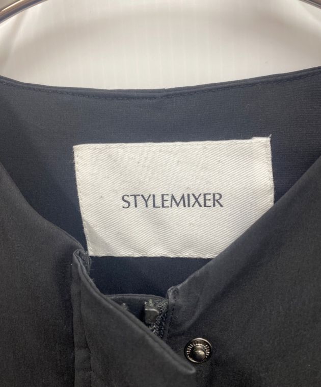 STYLE MIXER (スタイルミキサー) ビッグショール付中綿ロングコート ブラック サイズ:Ｓ