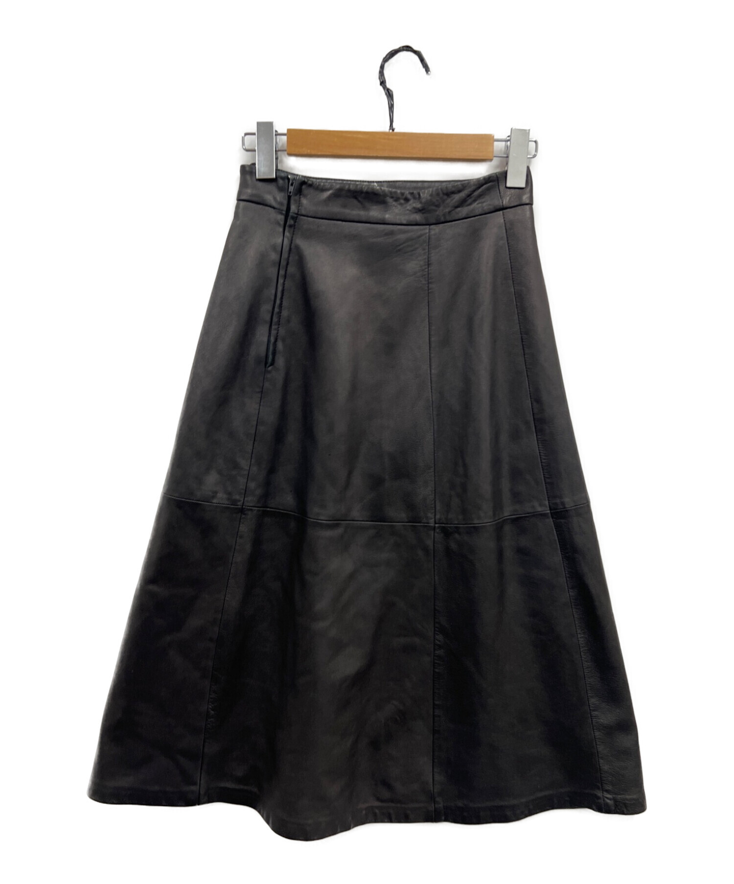 MaxMara (マックスマーラ) レザースカート ブラック サイズ:36