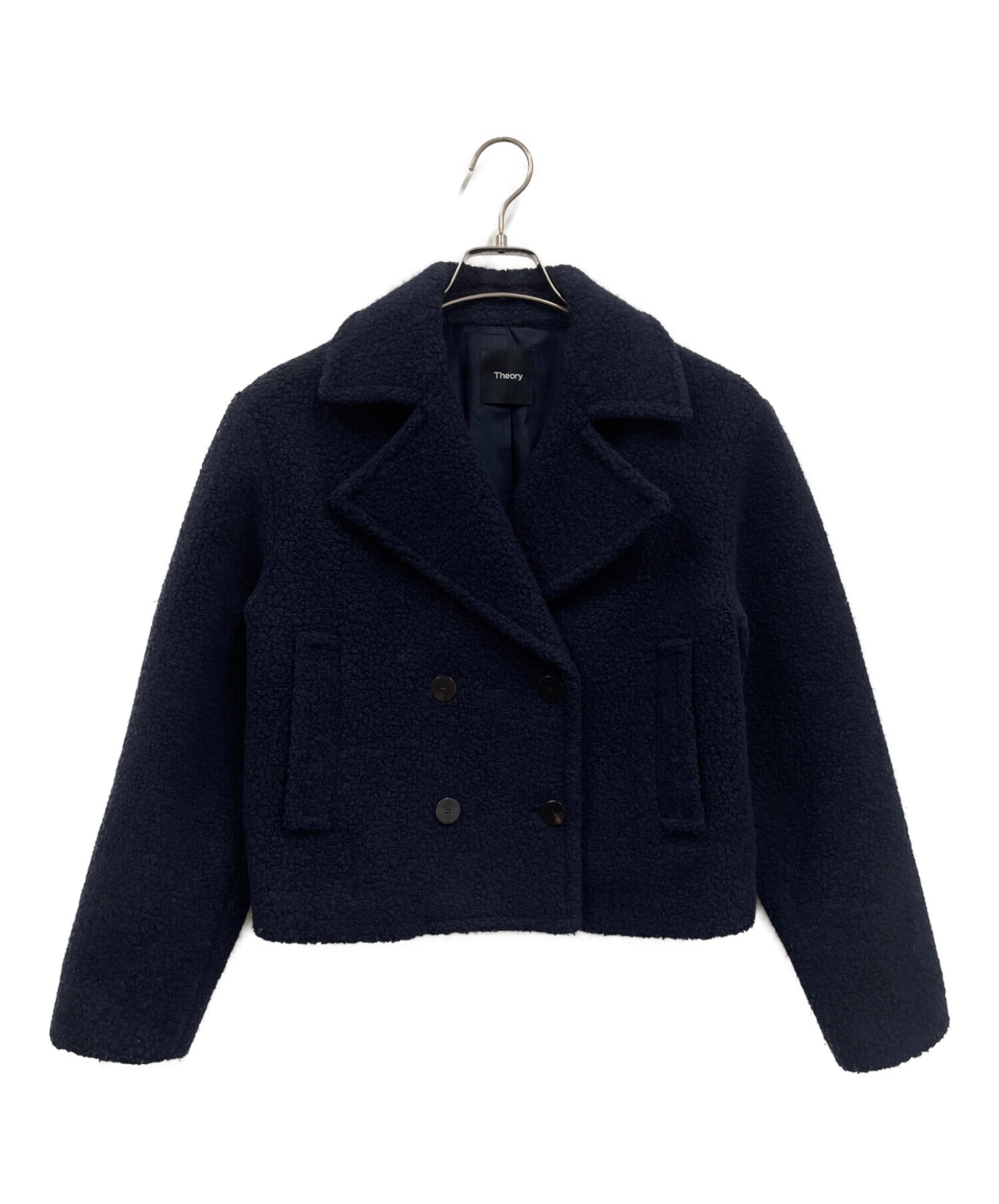 theory (セオリー) Teddy Fleece Faux Fur Peacoat ネイビー サイズ:P