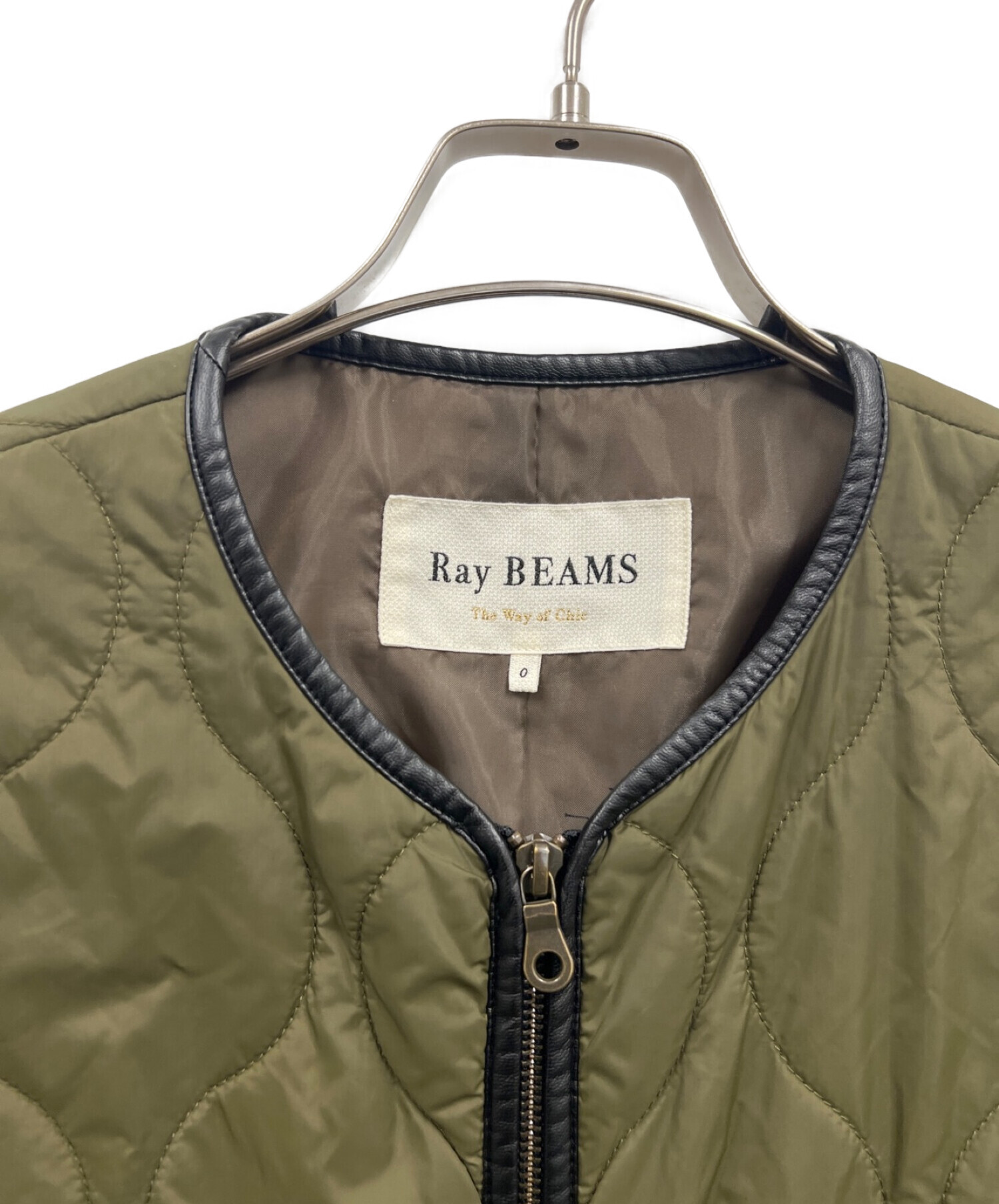 RAY BEAMS (レイ ビームス) キルティング袖切替コート オリーブ