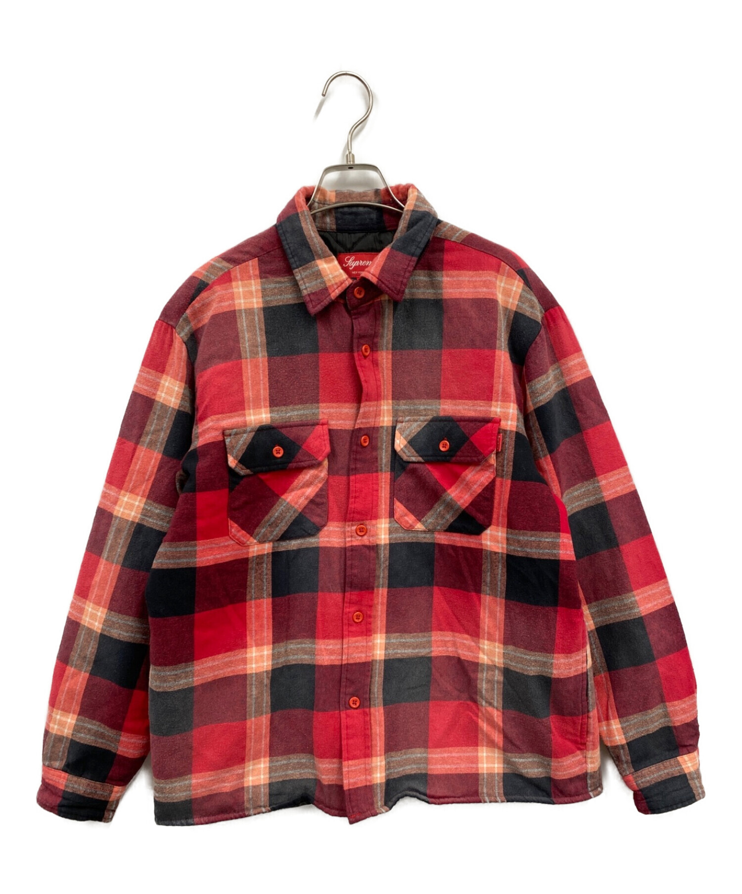 SUPREME (シュプリーム) 20AW Quilted Flannel Shirt チェックシャツジャケット レッド サイズ:S