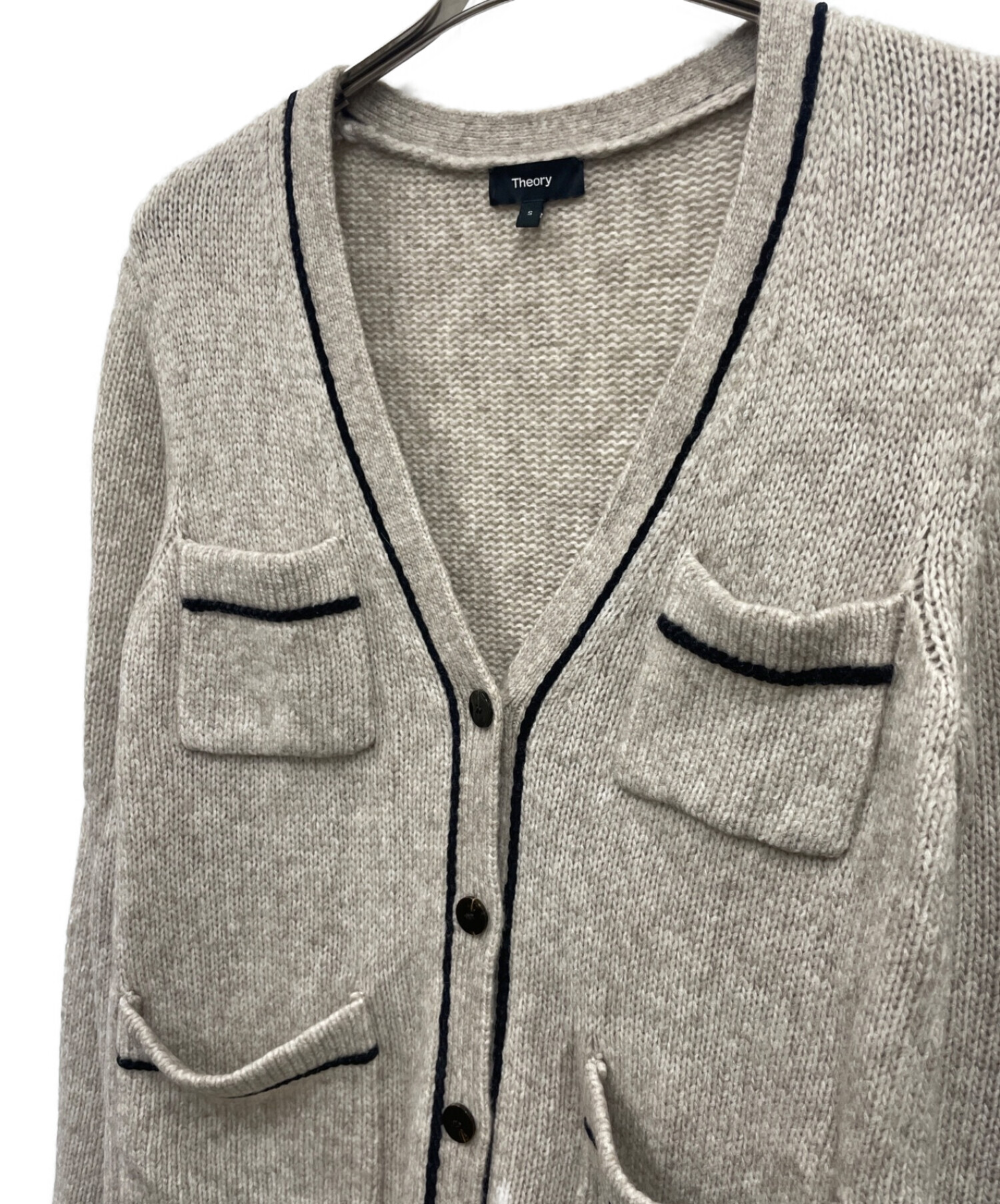 theory (セオリー) CONTRAST CARDI　01-1403705-309-902 ベージュ サイズ:S