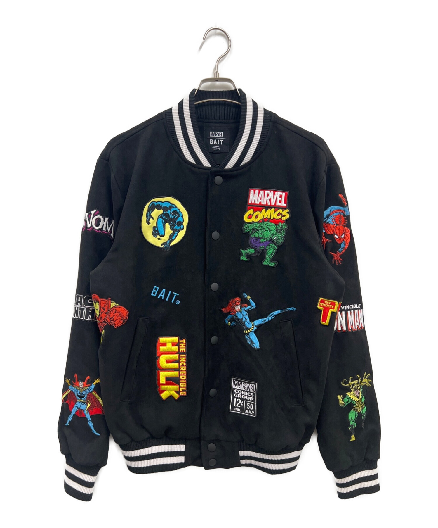 MARVEL×BAIT (マーベル×ベイト) Iconic Character Varsity Jacket ブラック サイズ:M