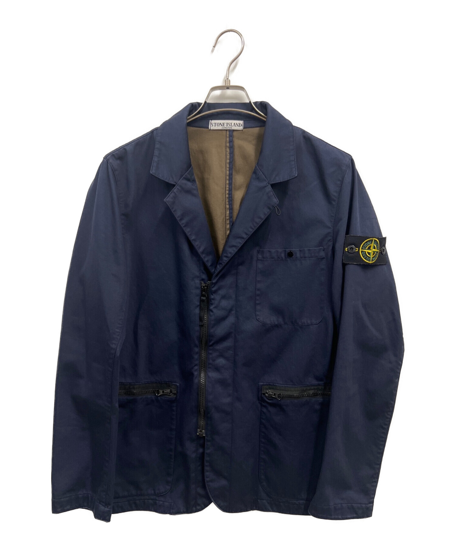 STONE ISLAND (ストーンアイランド) コットンジップテーラードジャケット ネイビー サイズ:M