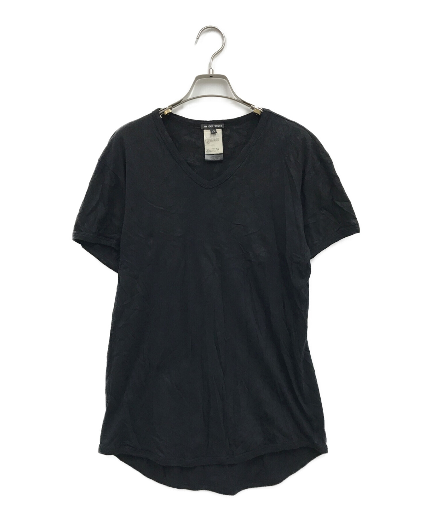 ANN DEMEULEMEESTER (アンドゥムルメステール) デザインTシャツ ブラック サイズ:XS