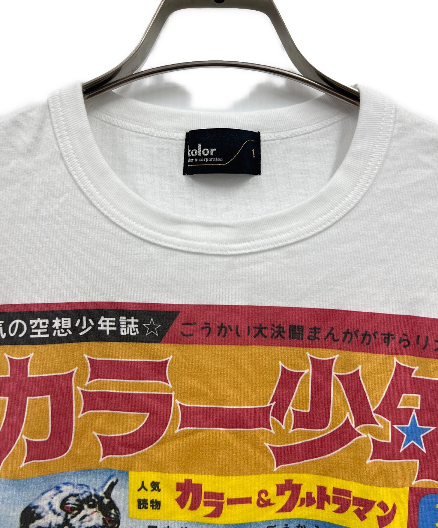 KOLOR (カラー) プリントTシャツ ホワイト サイズ:L