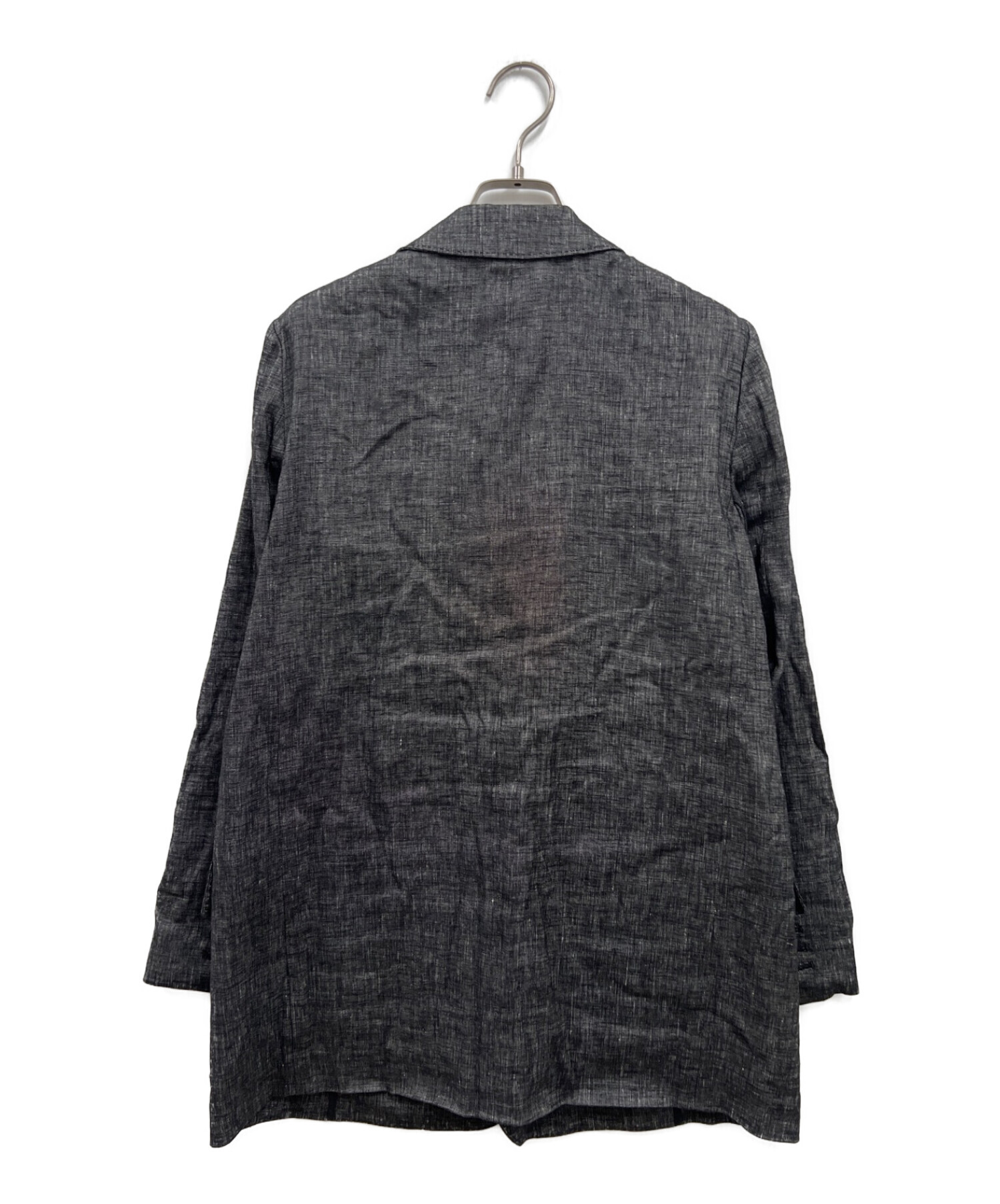 theory (セオリー) Eco Sharkskin DB Boy JKT / ﾘﾈﾝ混2Bジャケット ブラック