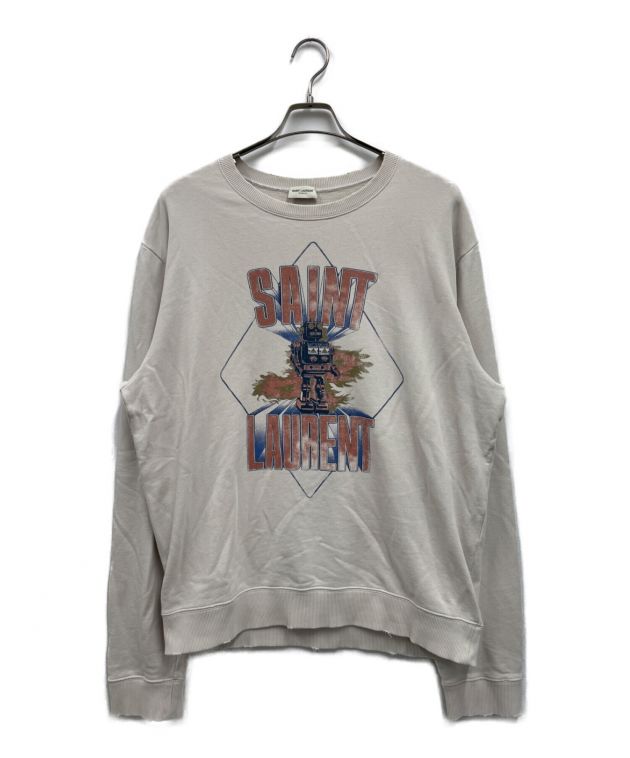 中古・古着通販】Saint Laurent Paris (サンローランパリ) Robot Sweatshirt/ロボットスウェットシャツ ホワイト  サイズ:XL｜ブランド・古着通販 トレファク公式【TREFAC FASHION】スマホサイト