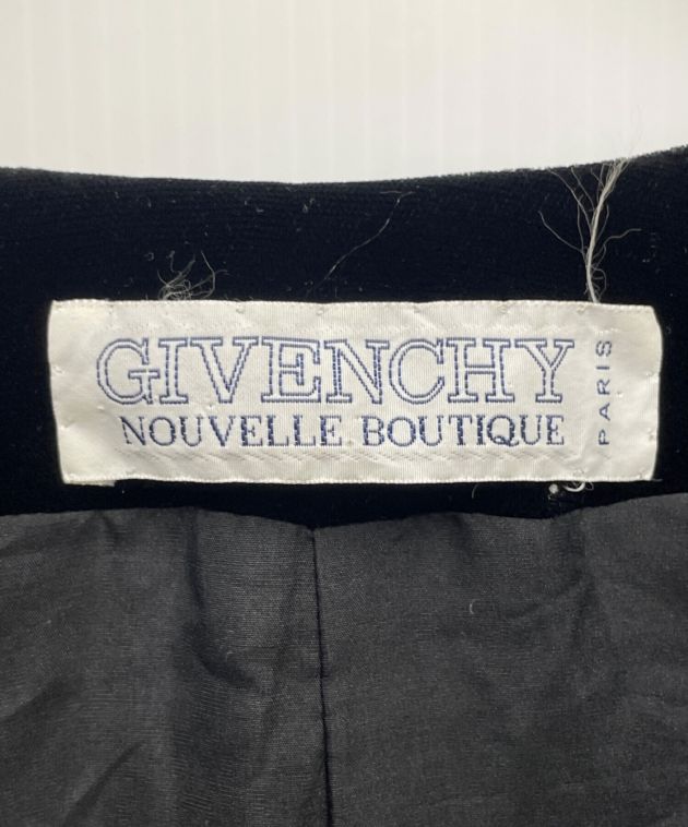 givenchy nouvelle boutique (ジバンシィ・ヌーベル・ブティック) 金釦ベルベットロングポンチョ ブラック サイズ:M