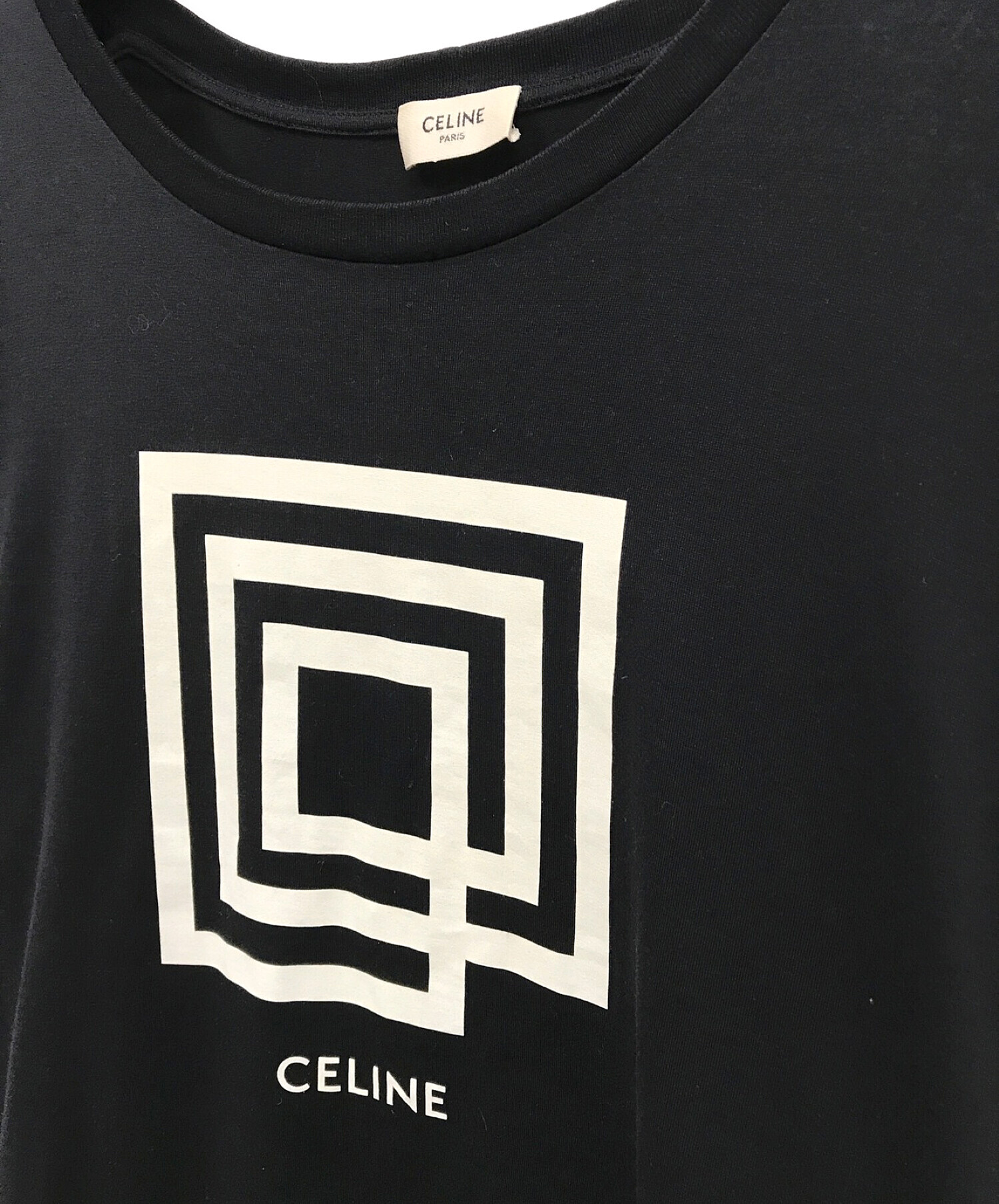 セリーヌ（CELINE）Tシャツ　インビテーション　黒 Lプリント
