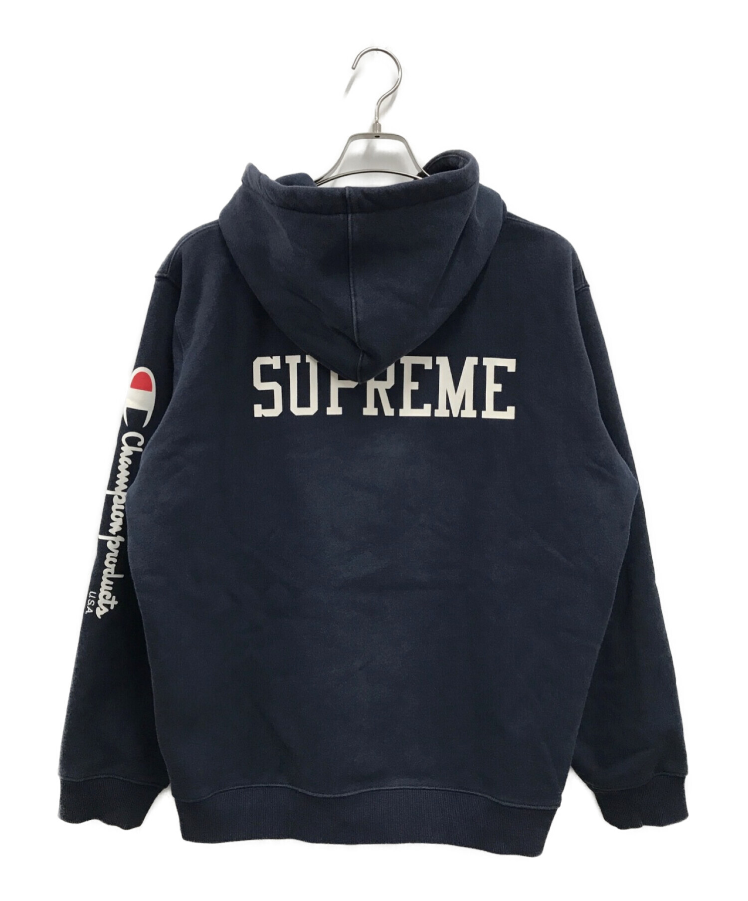 supreme champion hoodie Lサイズ　navyパーカー