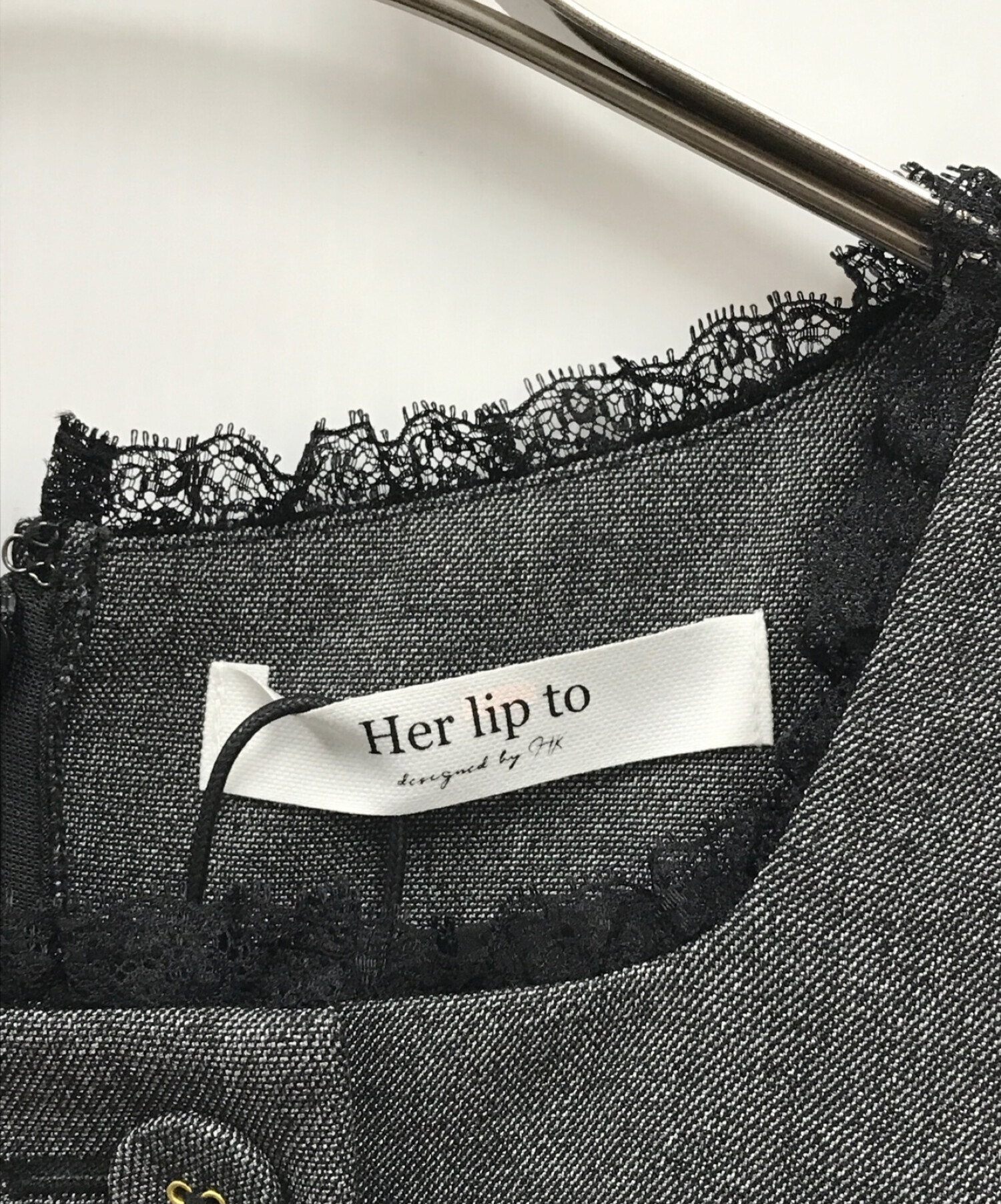 Her lip to (ハーリップトゥ) ドッキングワンピース グレー サイズ:S 未使用品