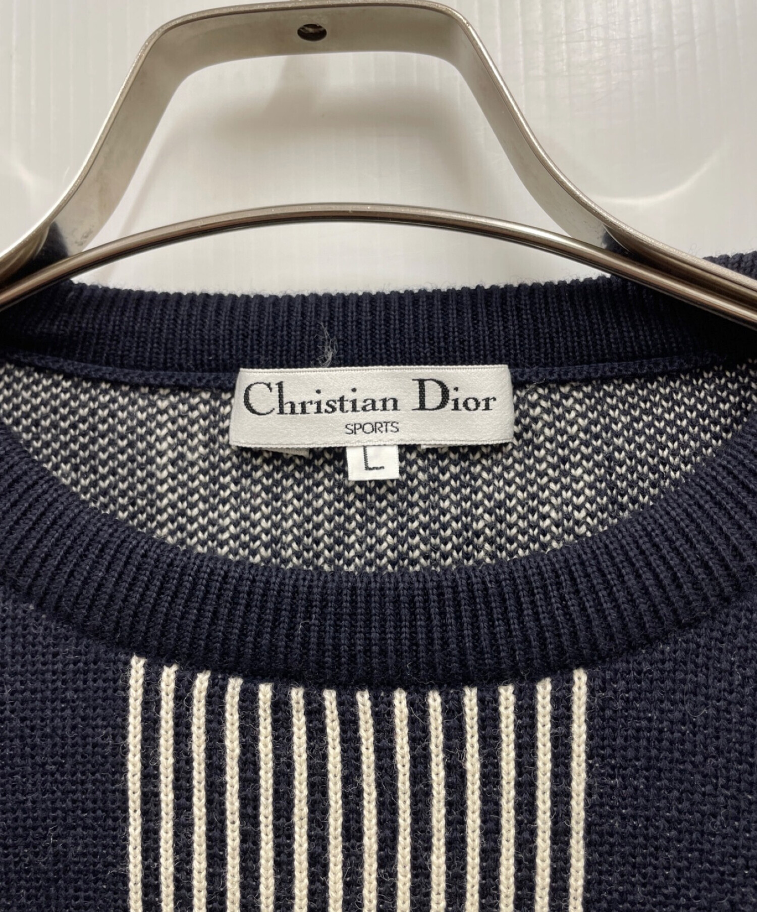 Christian Dior Sports (クリスチャン ディオールスポーツ) 総柄ニット ネイビー サイズ:L
