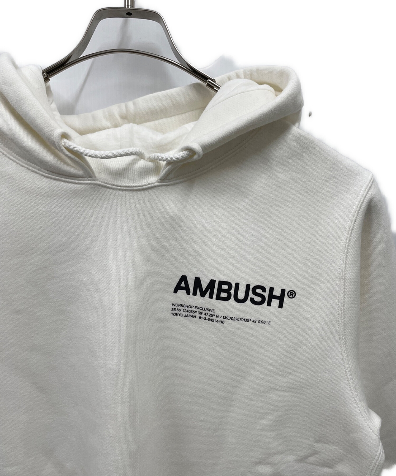 AMBUSH (アンブッシュ) FLEECE WORKSHOP HOODIE/12113700/プルオーバーパーカー ホワイト サイズ:M