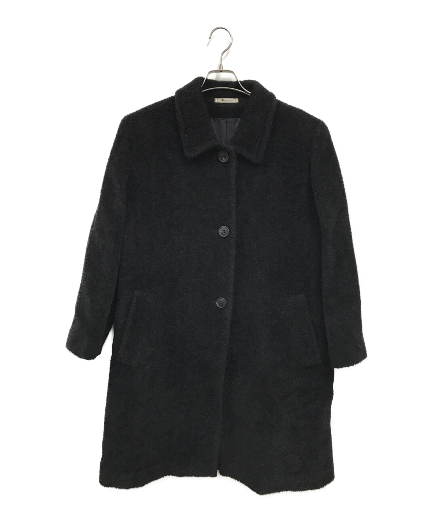 中古・古着通販】Aquascutum (アクアスキュータム) アルパカウールブレンドボアロングコート ブラック サイズ:9｜ブランド・古着通販  トレファク公式【TREFAC FASHION】スマホサイト