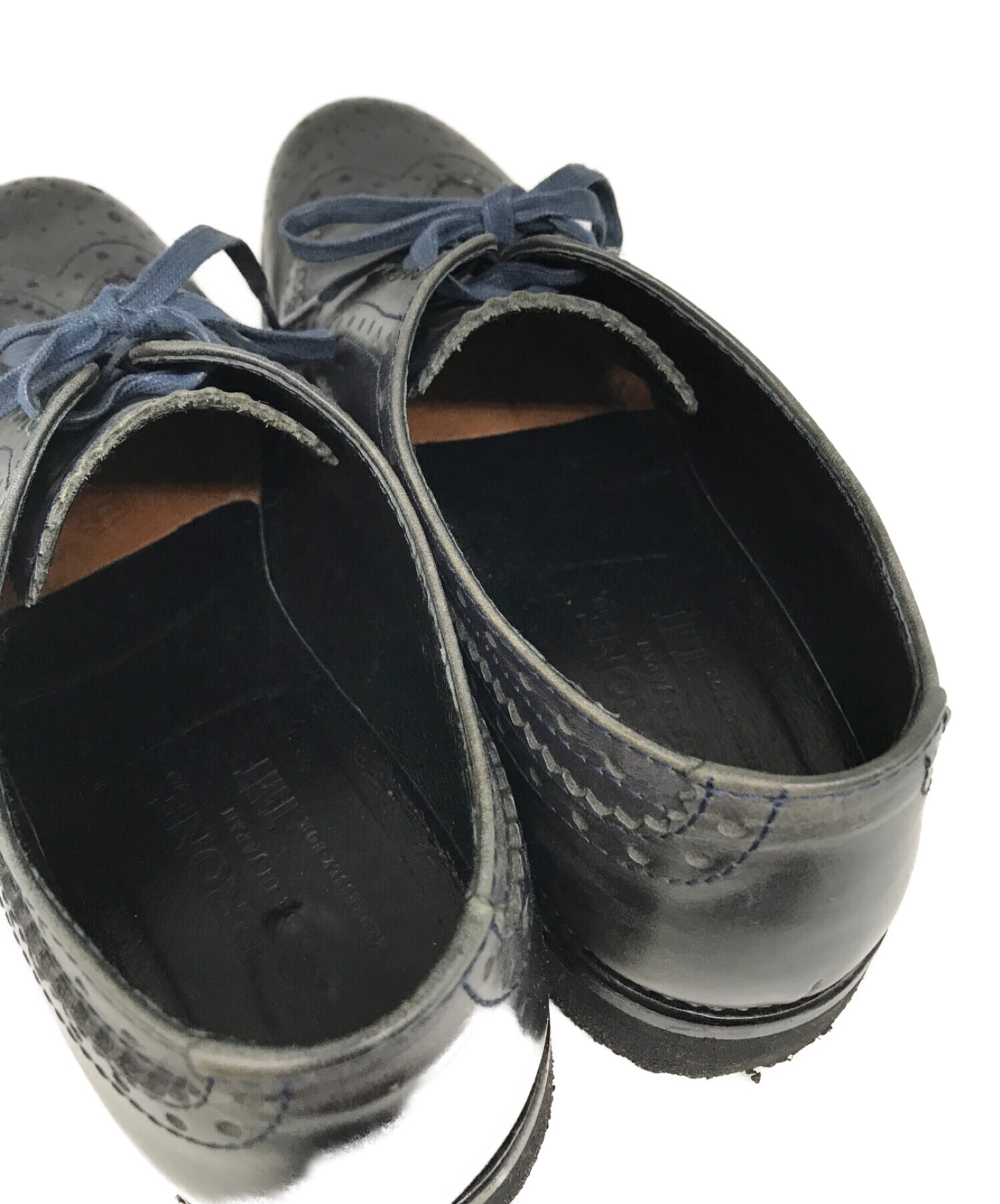 靴/シューズ【超美品】PADRONE 革靴 ウイングチップ　ネイビー