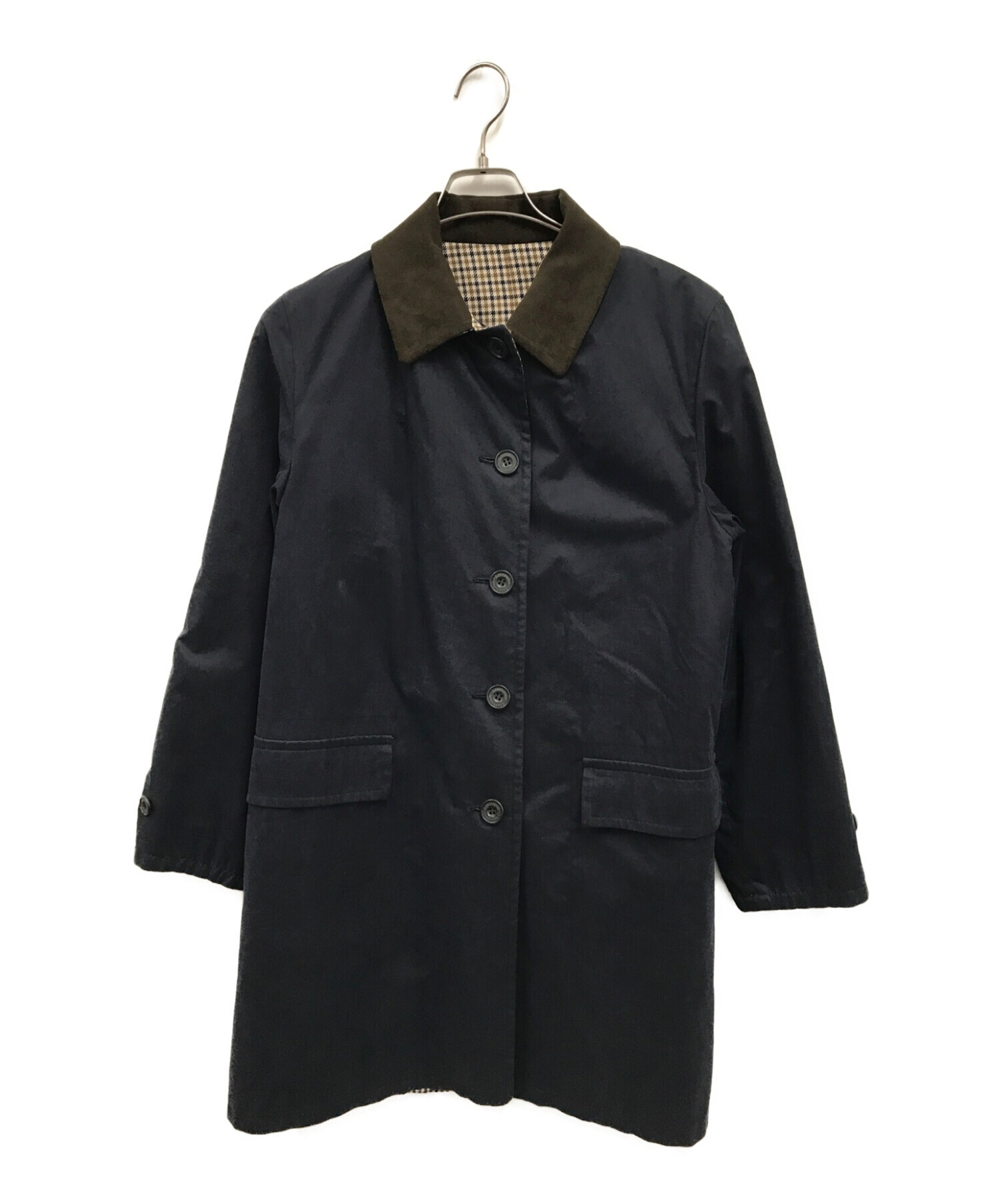 Aquascutum (アクアスキュータム) リバーシブルコート ネイビー サイズ:不明