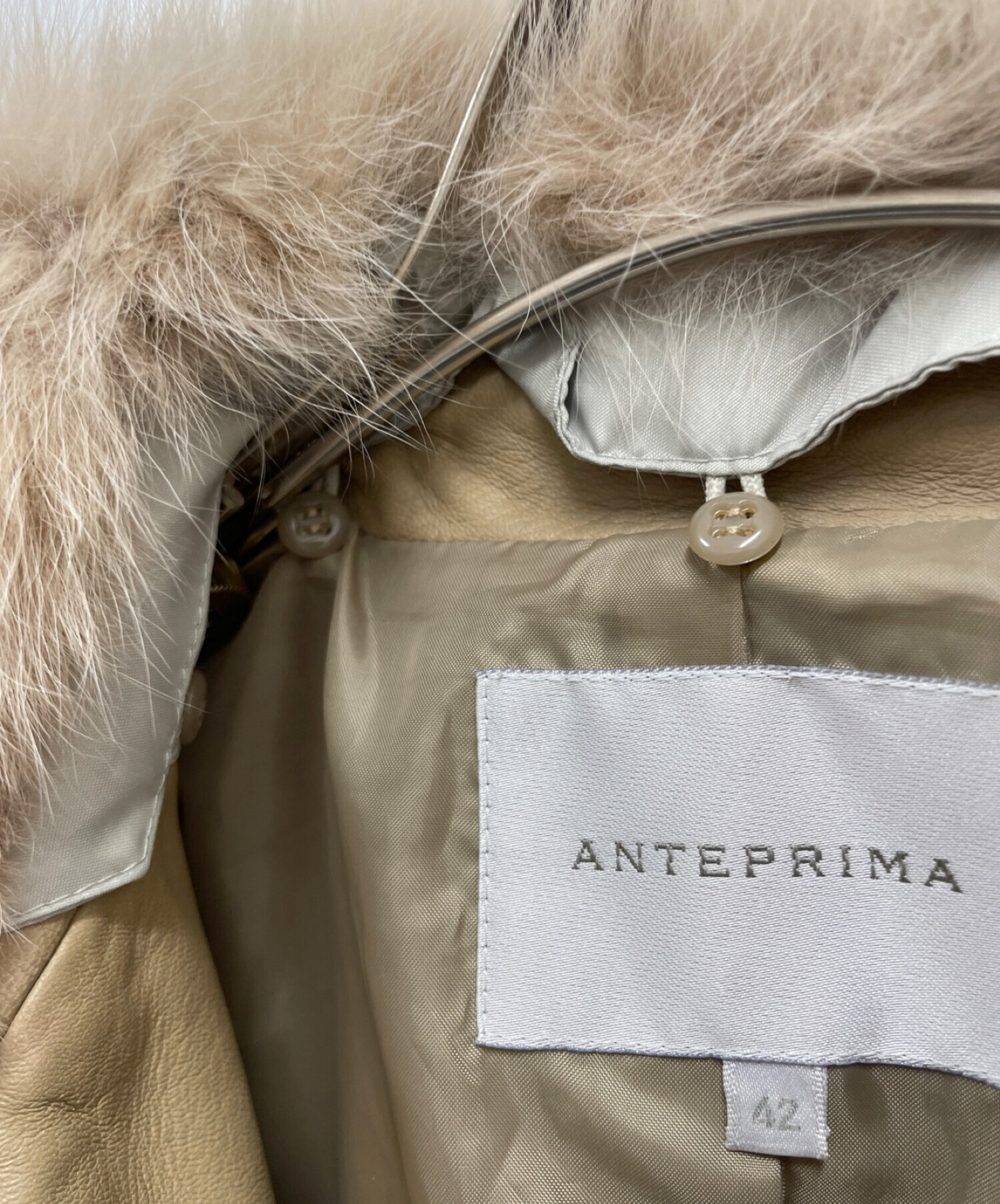 ANTEPRIMA (アンテプリマ) レザージャケット ベージュ サイズ:42