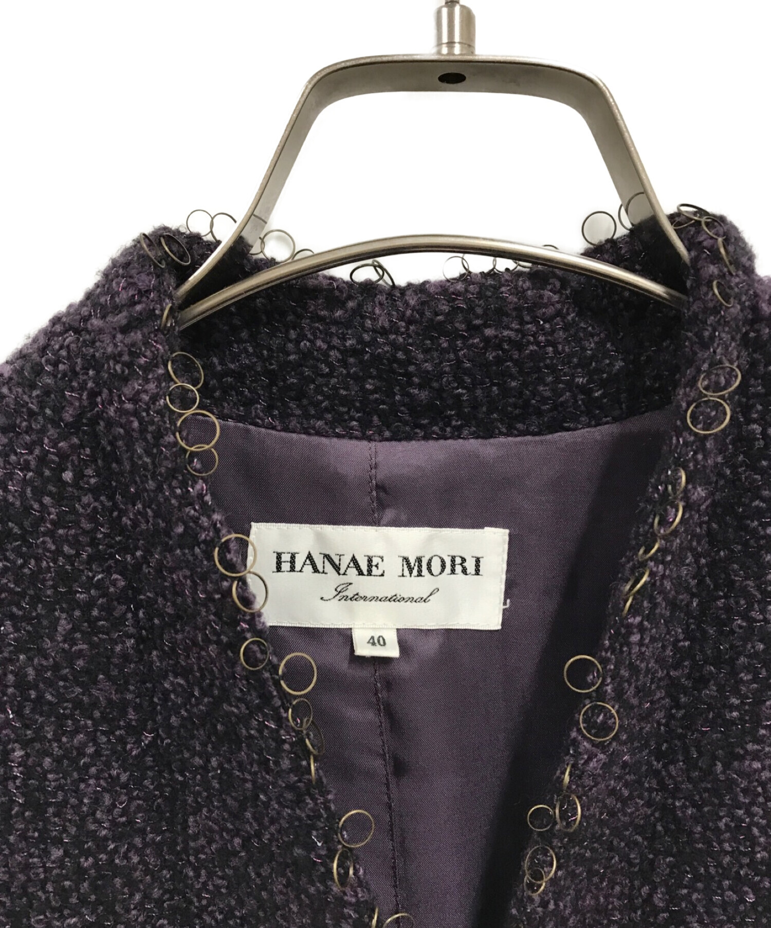 中古・古着通販】HANAE MORI (ハナエモリ) カシミヤ混ノーカラー