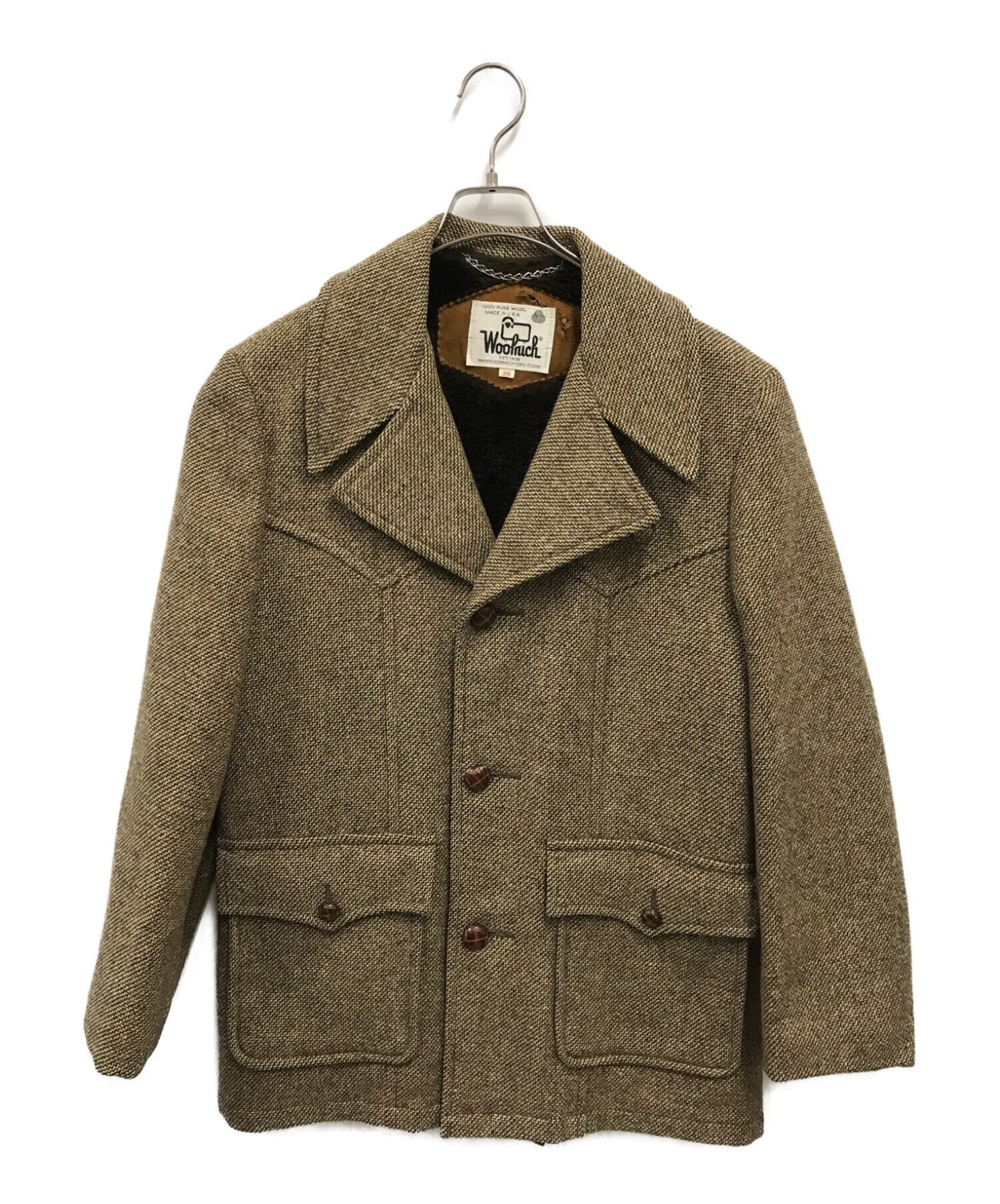 WOOLRICH (ウールリッチ) ツイードジャケット/18177/70年代/白ﾀｸﾞ ベージュ サイズ:38