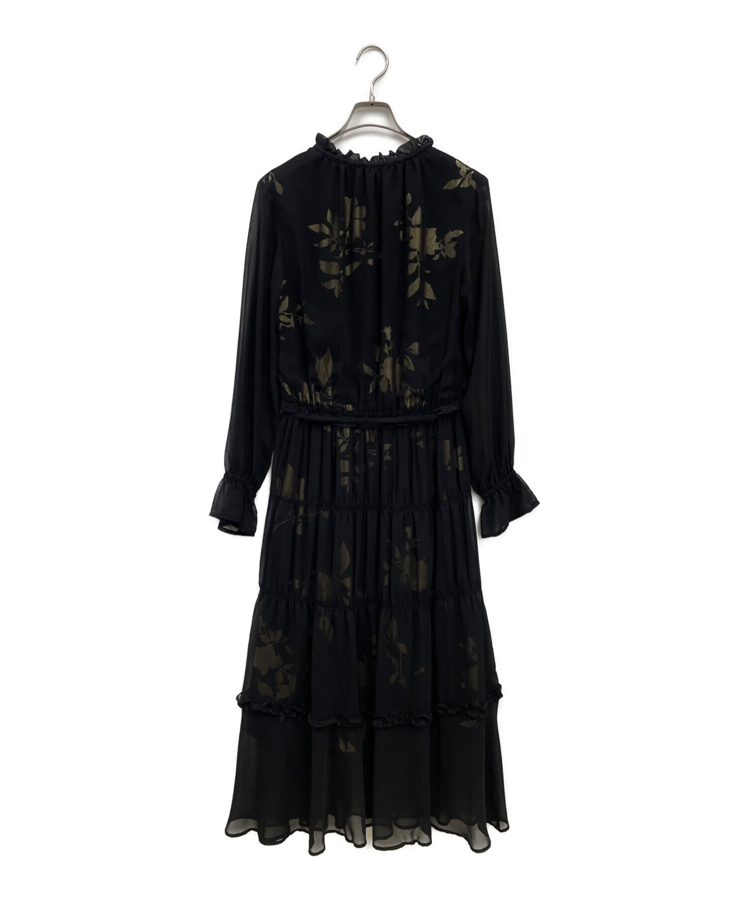 AMERI (アメリ) BELINDA SHIRRING LONG DRESS/レースワンピース ブラック サイズ:Ｍ