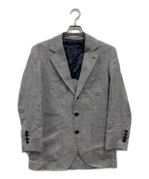 【中古・古着通販】BRUNELLO CUCINELLI (ブルネロクチネリ) 千鳥格子リネンテーラードジャケット グレー×ホワイト サイズ:42｜ブランド・古着通販  トレファク公式【TREFAC FASHION】スマホサイト