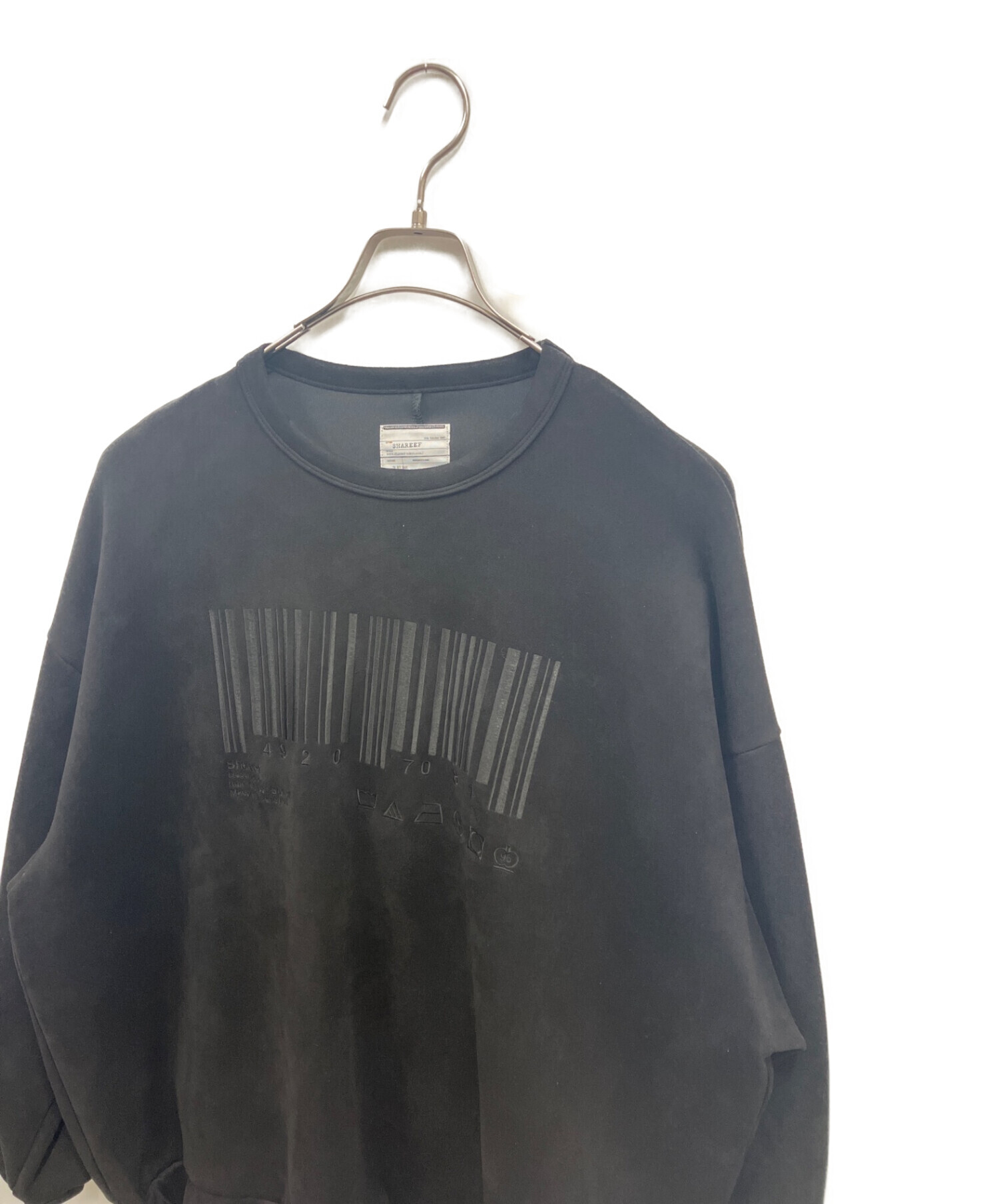 中古・古着通販】SHAREEF (シャリーフ) BARCODE MICRO SUEDE SWEAT